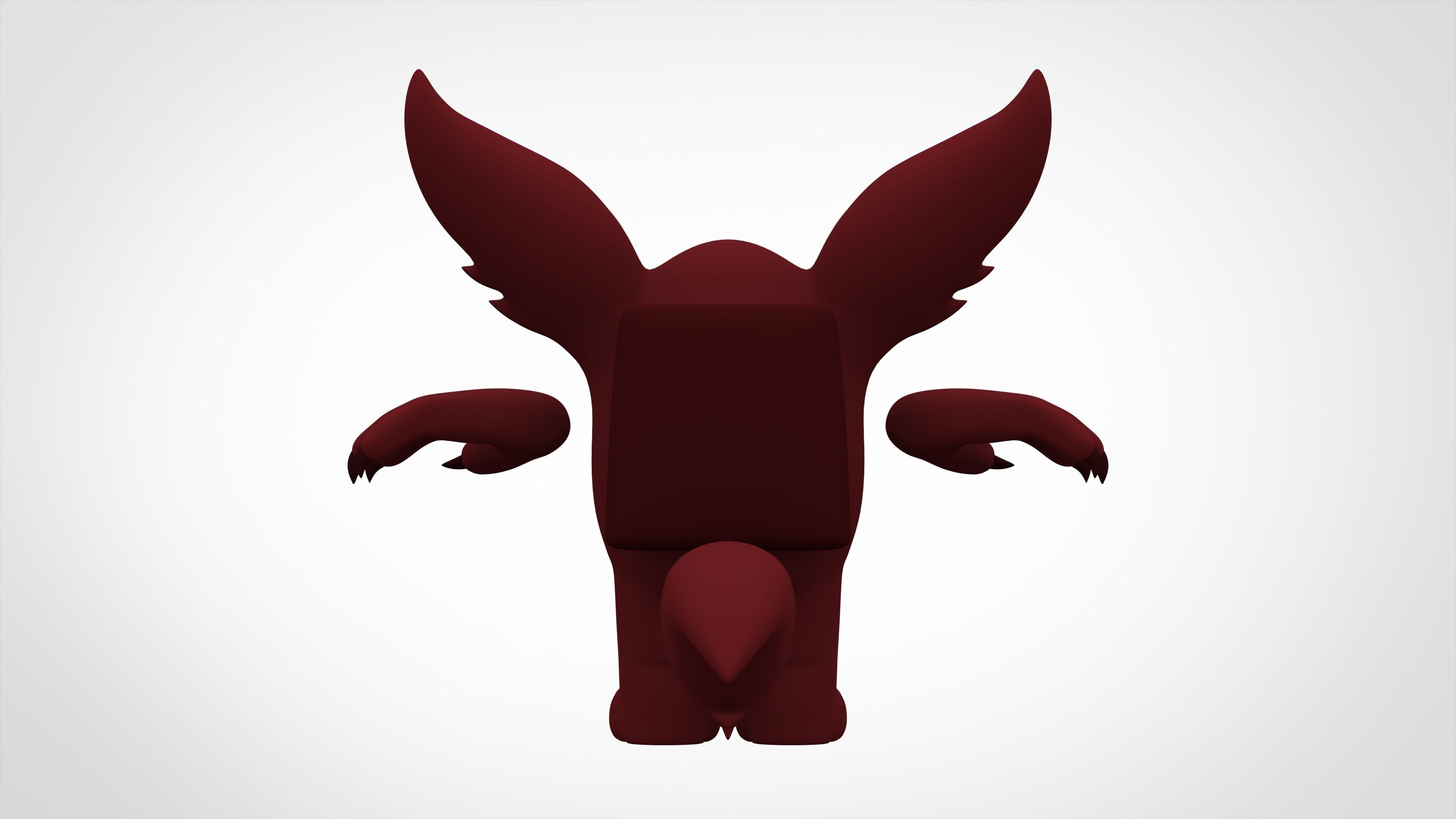 Among Us Maroon Werewolf Low-poly 3D model_8