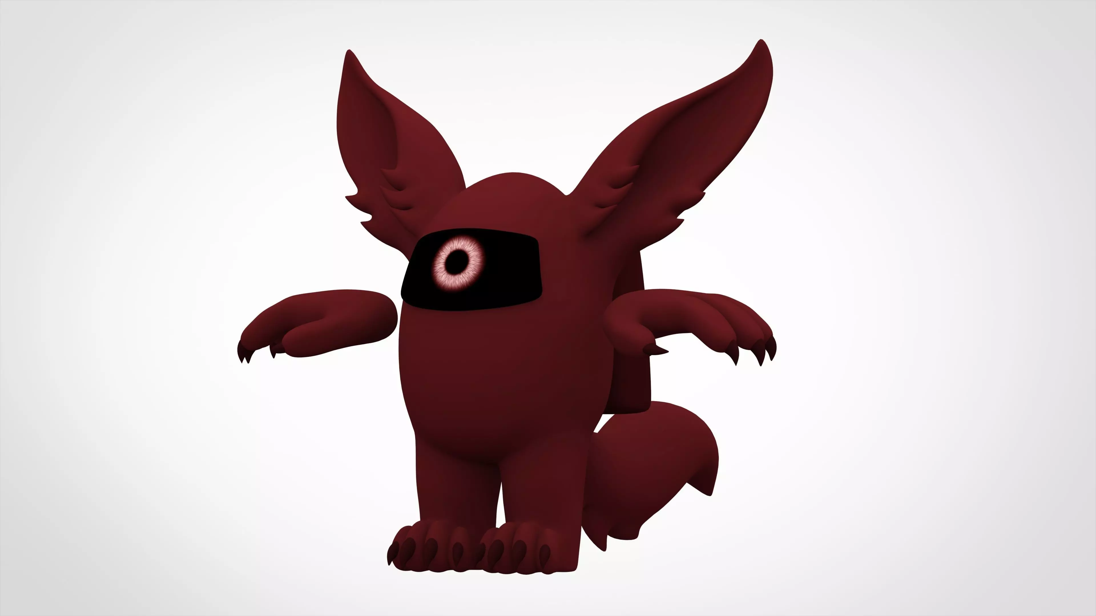 Among Us Maroon Werewolf Low-poly 3D model_0