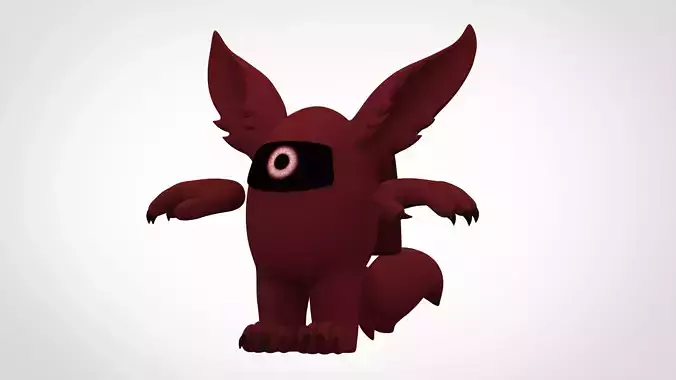 Among Us Maroon Werewolf Low-poly 3D model