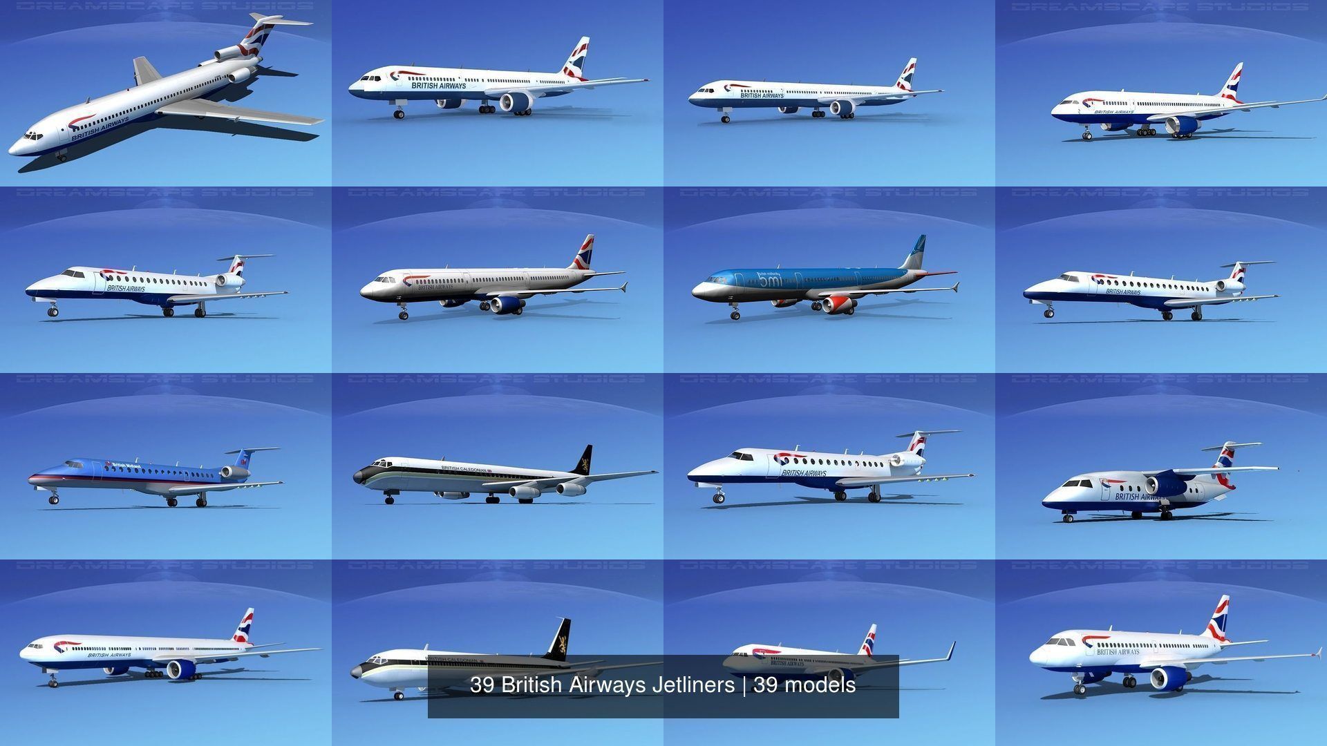 39 British Airways Jetliners 3D Model Collection_2