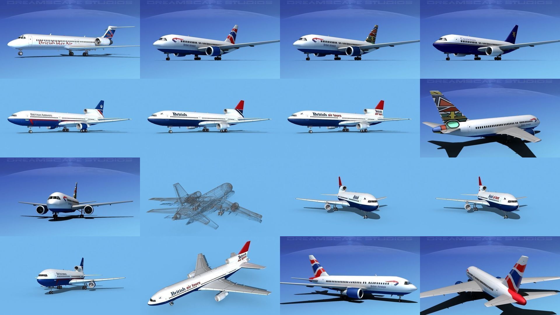 39 British Airways Jetliners 3D Model Collection_3