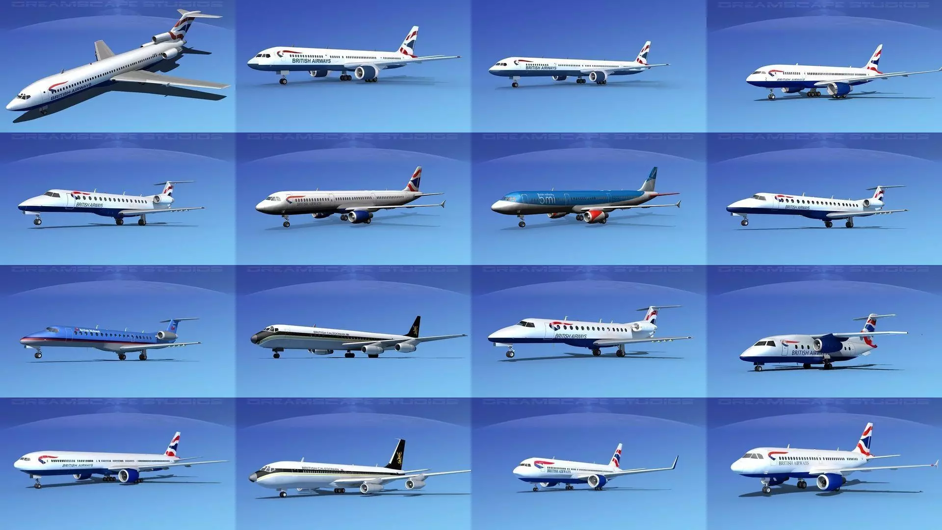 39 British Airways Jetliners 3D Model Collection_0