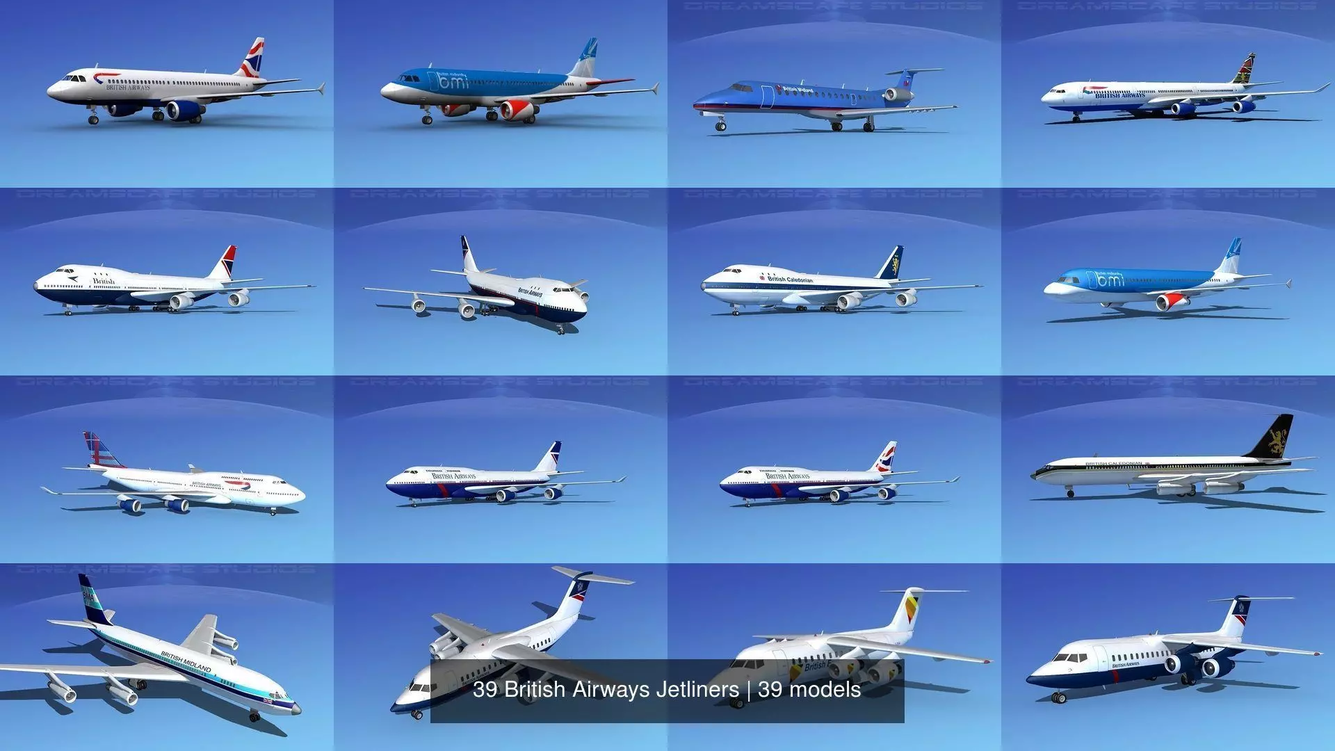 39 British Airways Jetliners 3D Model Collection_1
