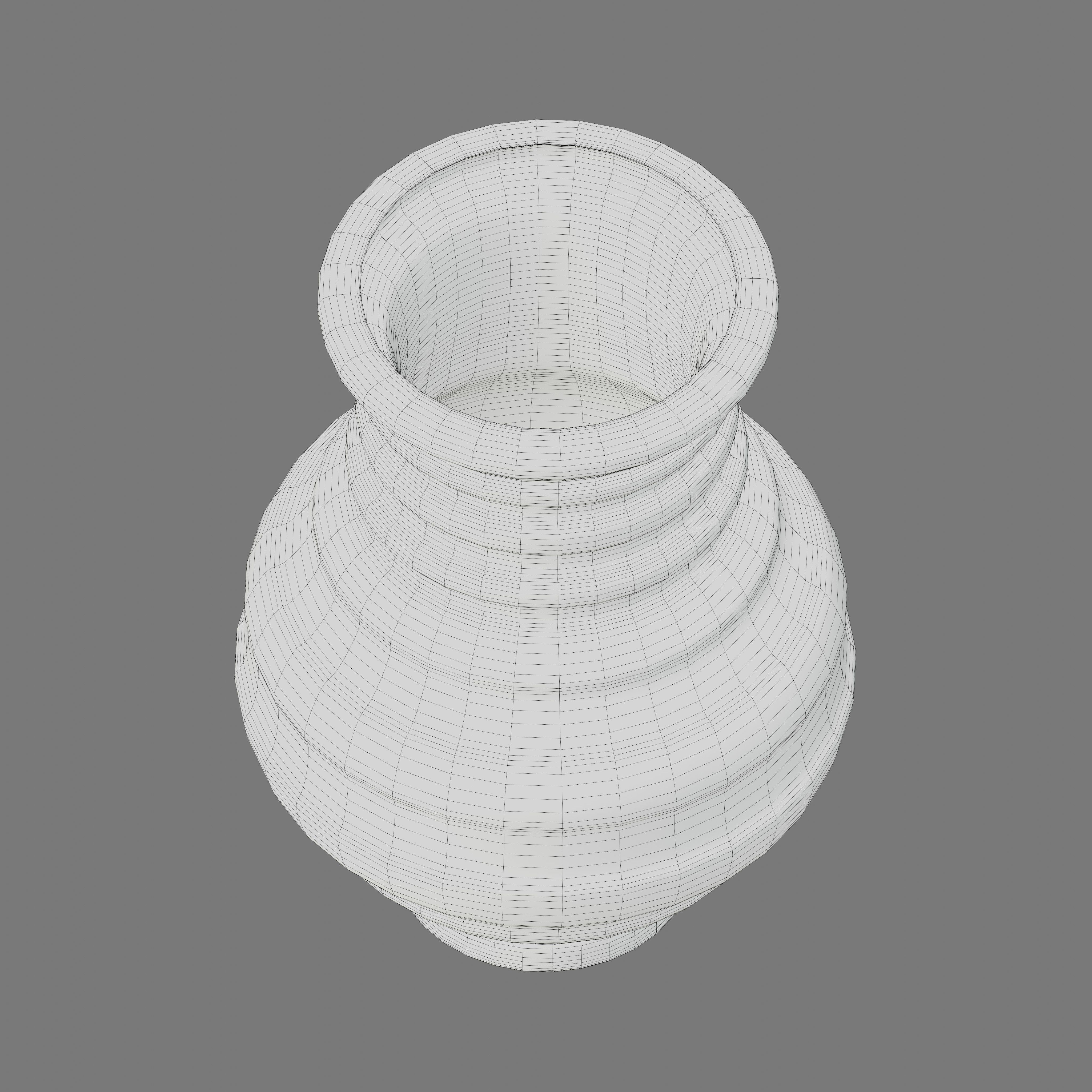 Vase05 orange and vase Low-poly 3D model_5