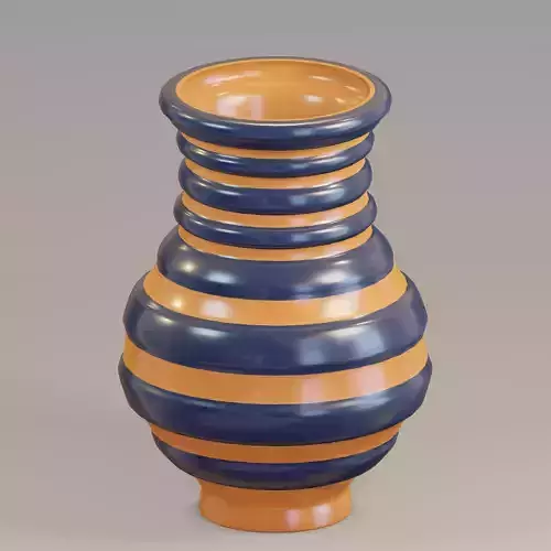 Vase05 orange and vase Low-poly 3D model