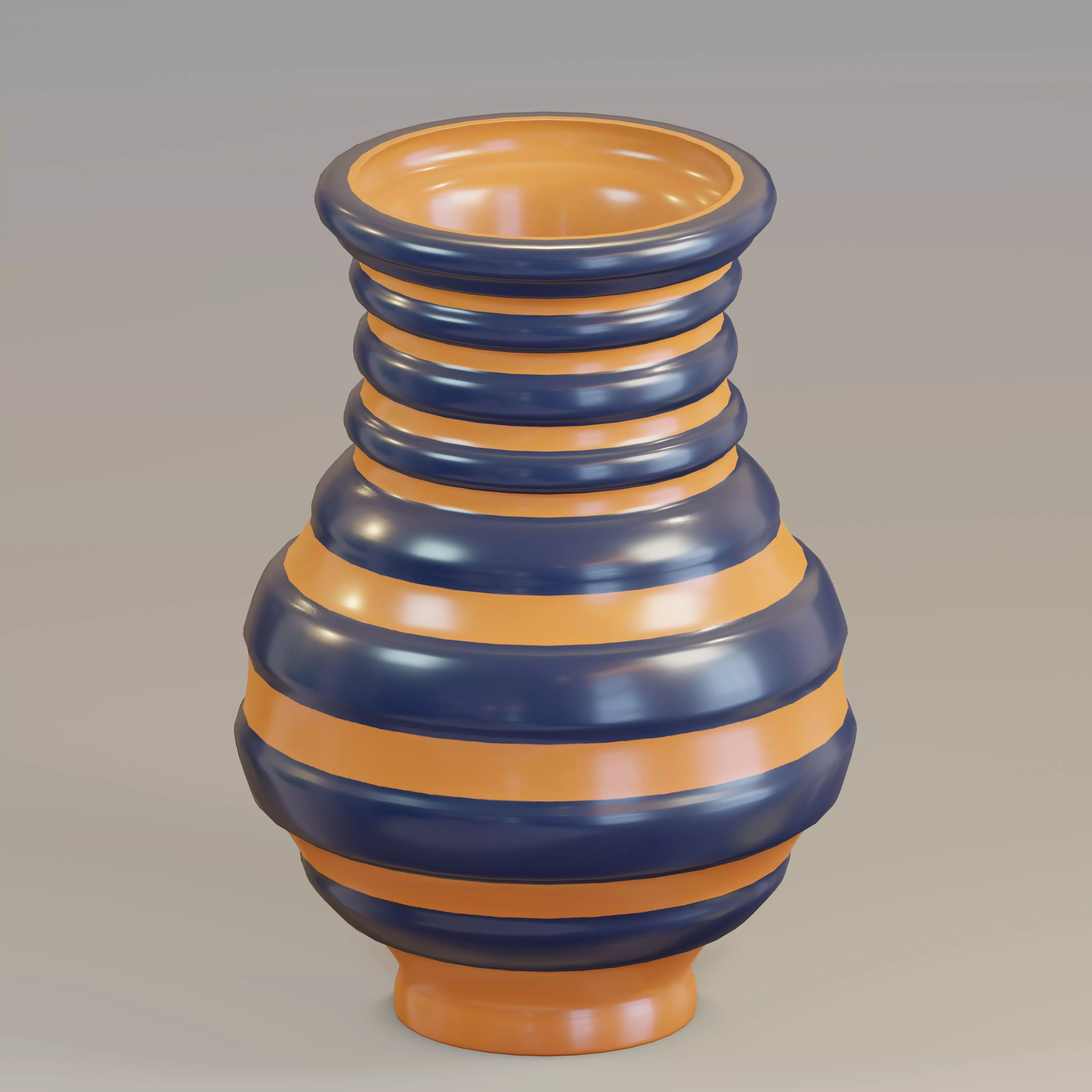 Vase05 orange and vase Low-poly 3D model_0
