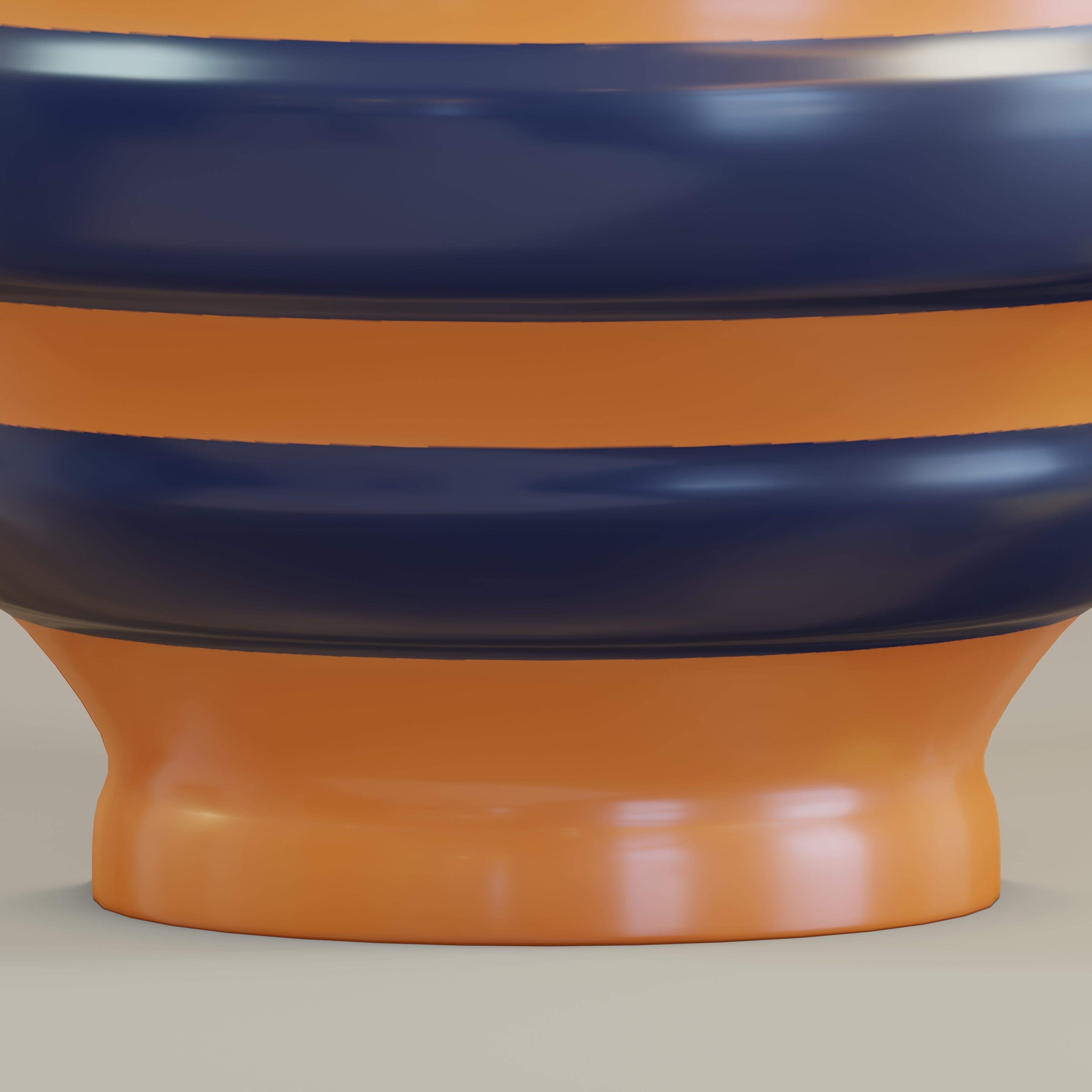 Vase05 orange and vase Low-poly 3D model_3