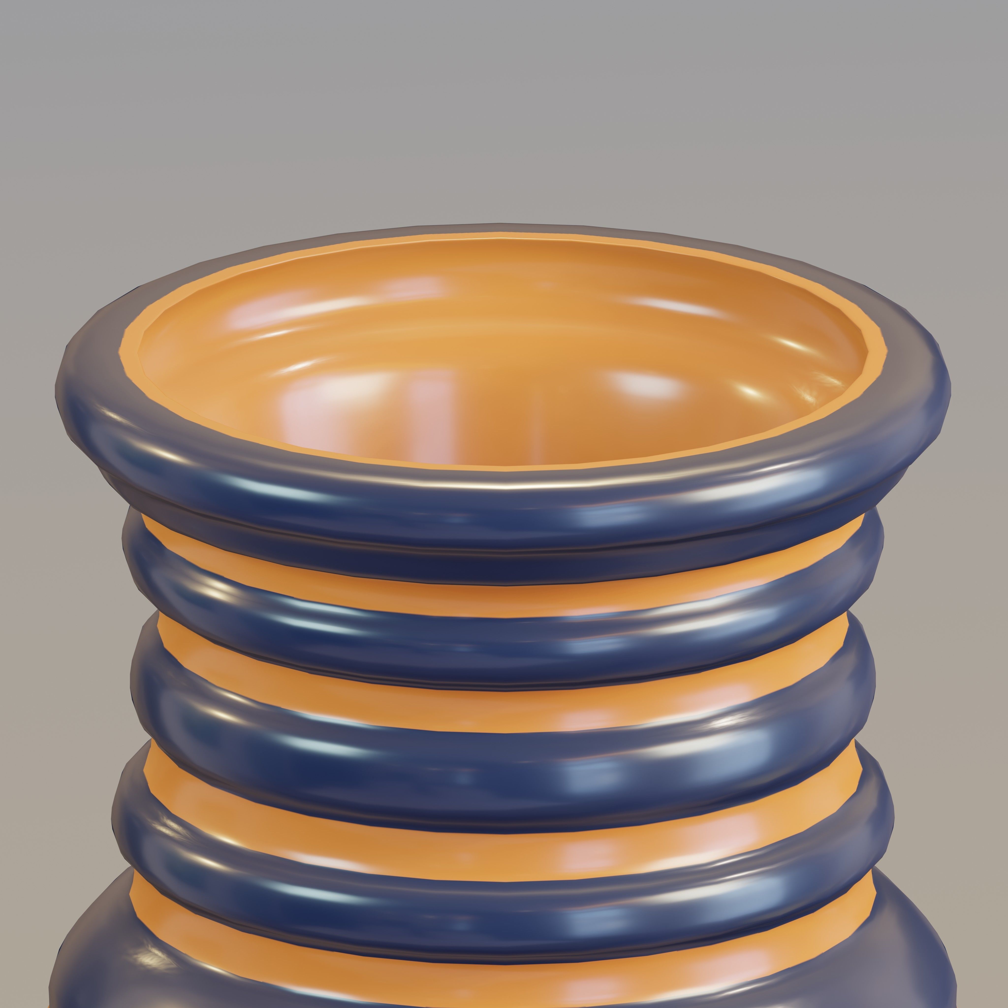 Vase05 orange and vase Low-poly 3D model_2