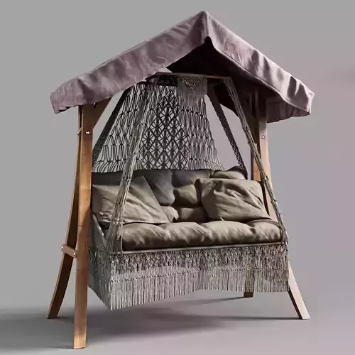 Hanging swing chair Ceara on the frame Caravel 3D model