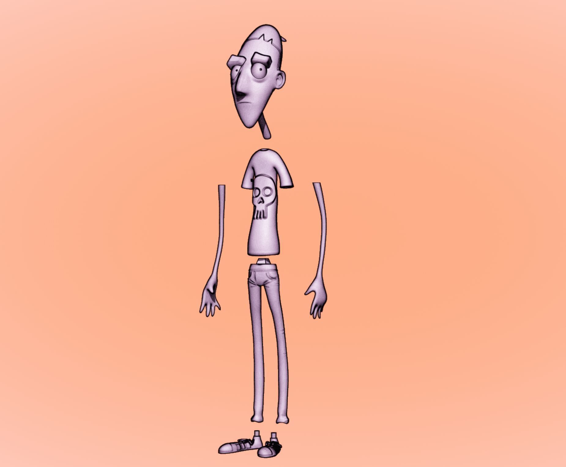 Zerocalcare cartoon character 3D print model_2