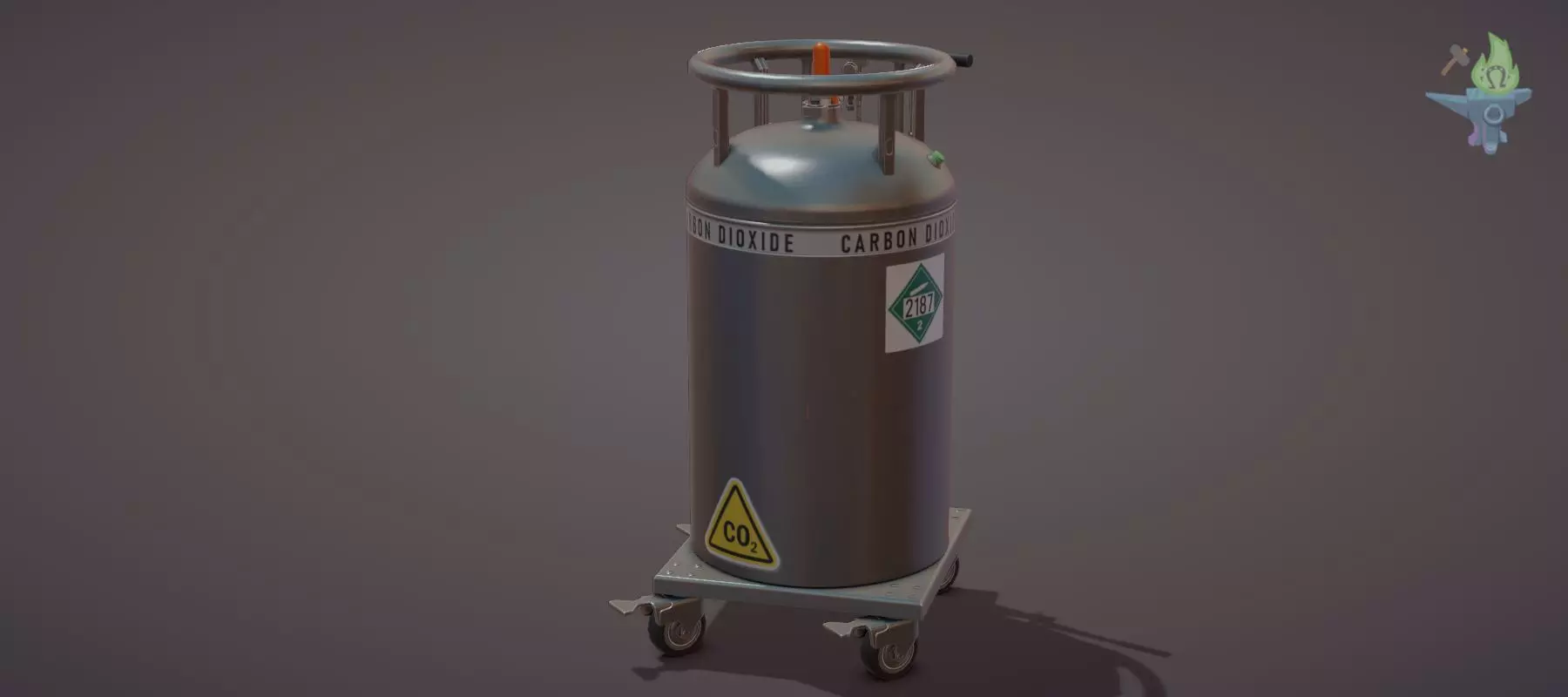 Gas tank Low-poly 3D model_0