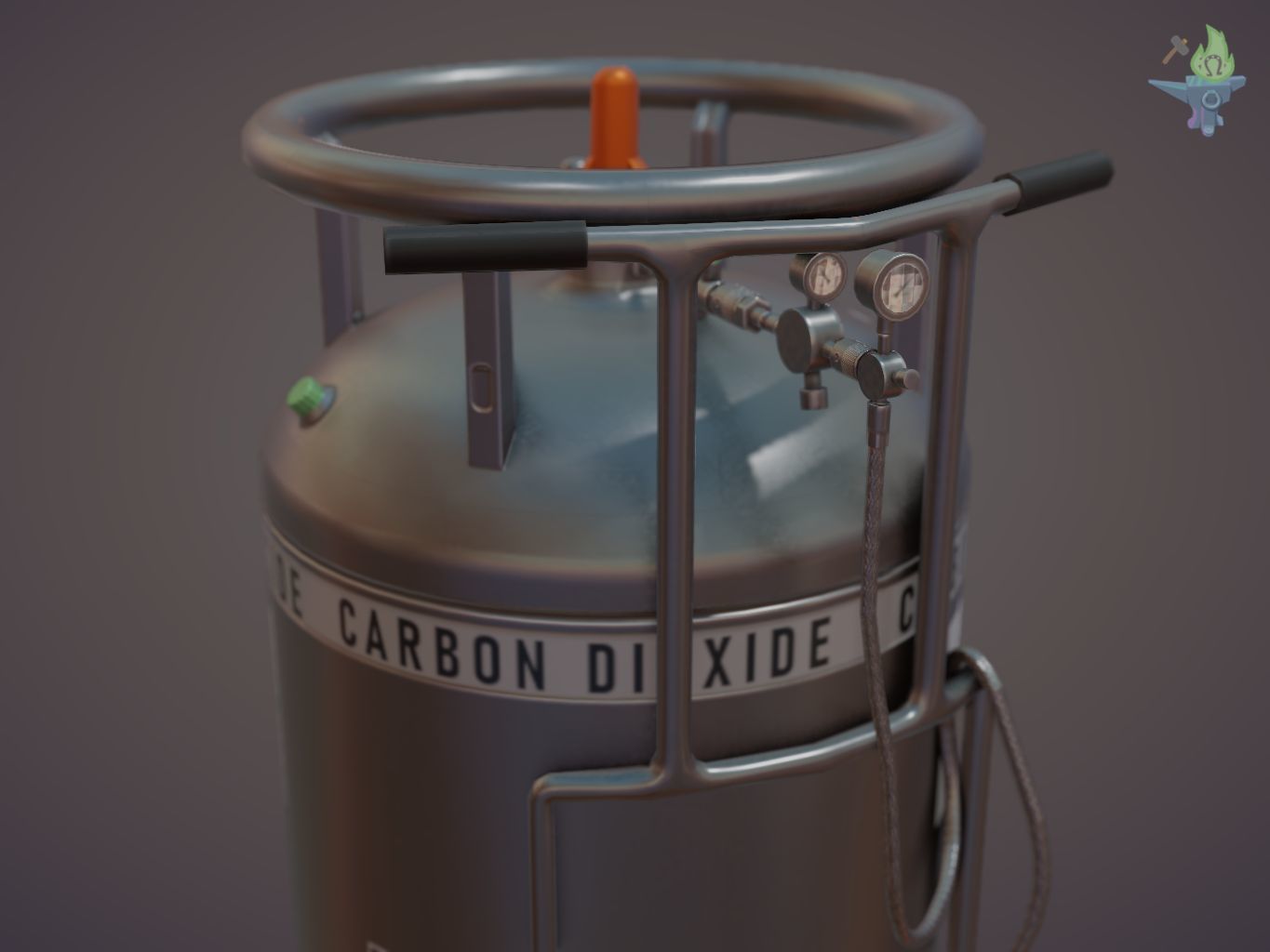 Gas tank Low-poly 3D model_16