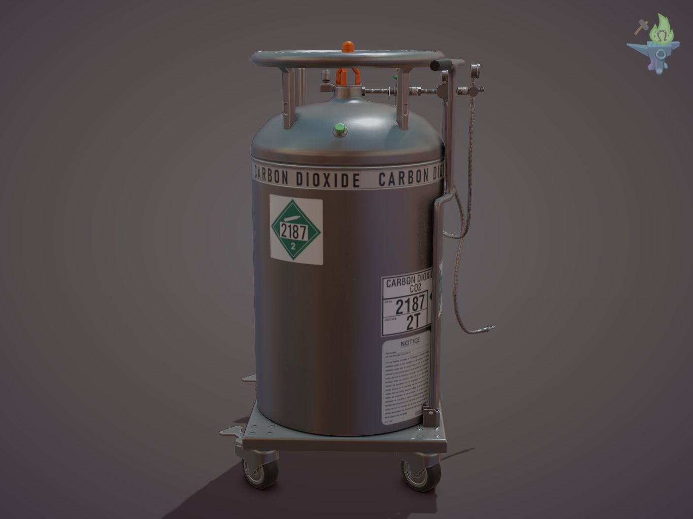 Gas tank Low-poly 3D model_38