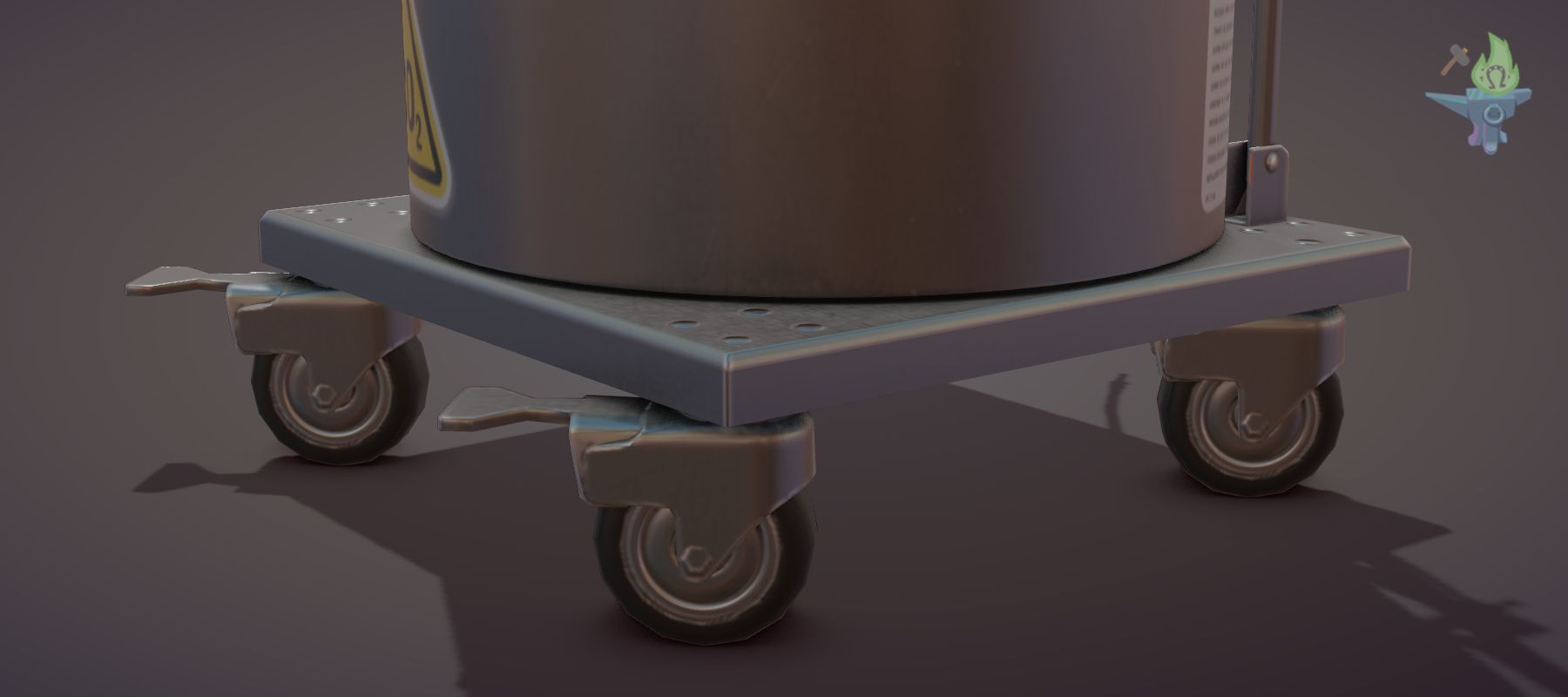 Gas tank Low-poly 3D model_8