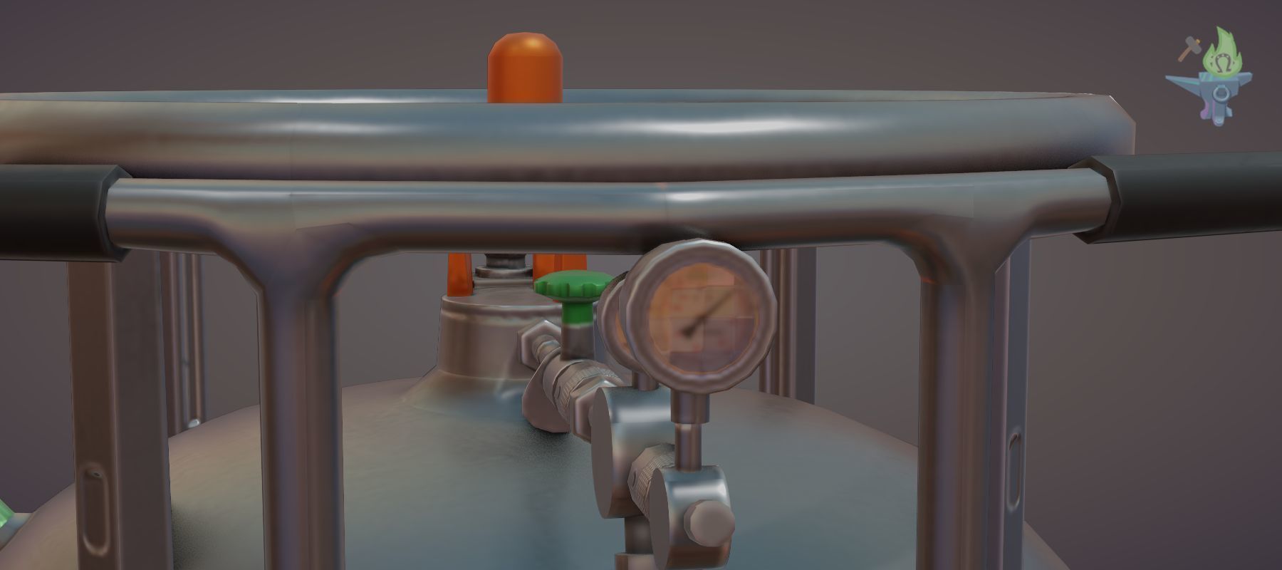 Gas tank Low-poly 3D model_6