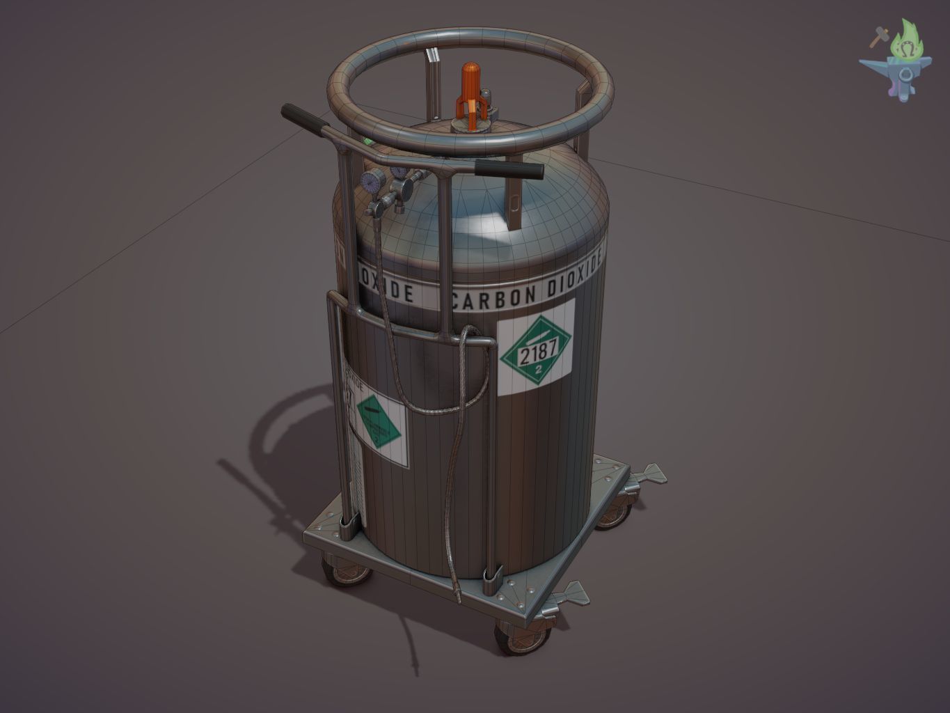 Gas tank Low-poly 3D model_18