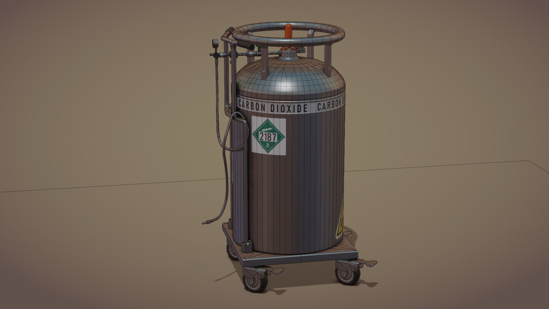 Gas tank Low-poly 3D model_30