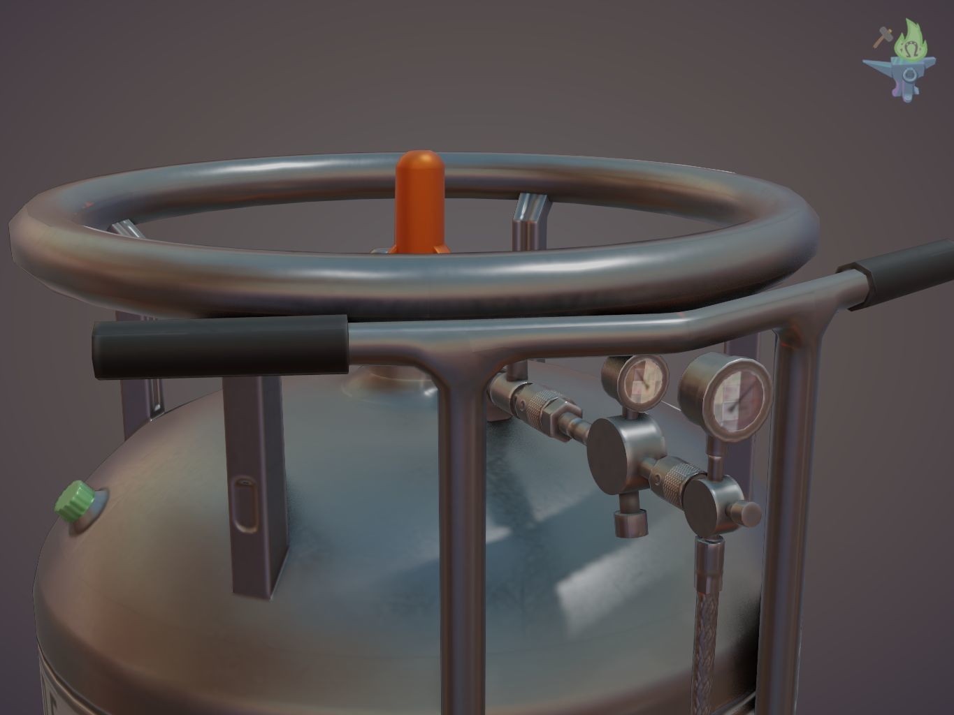 Gas tank Low-poly 3D model_20