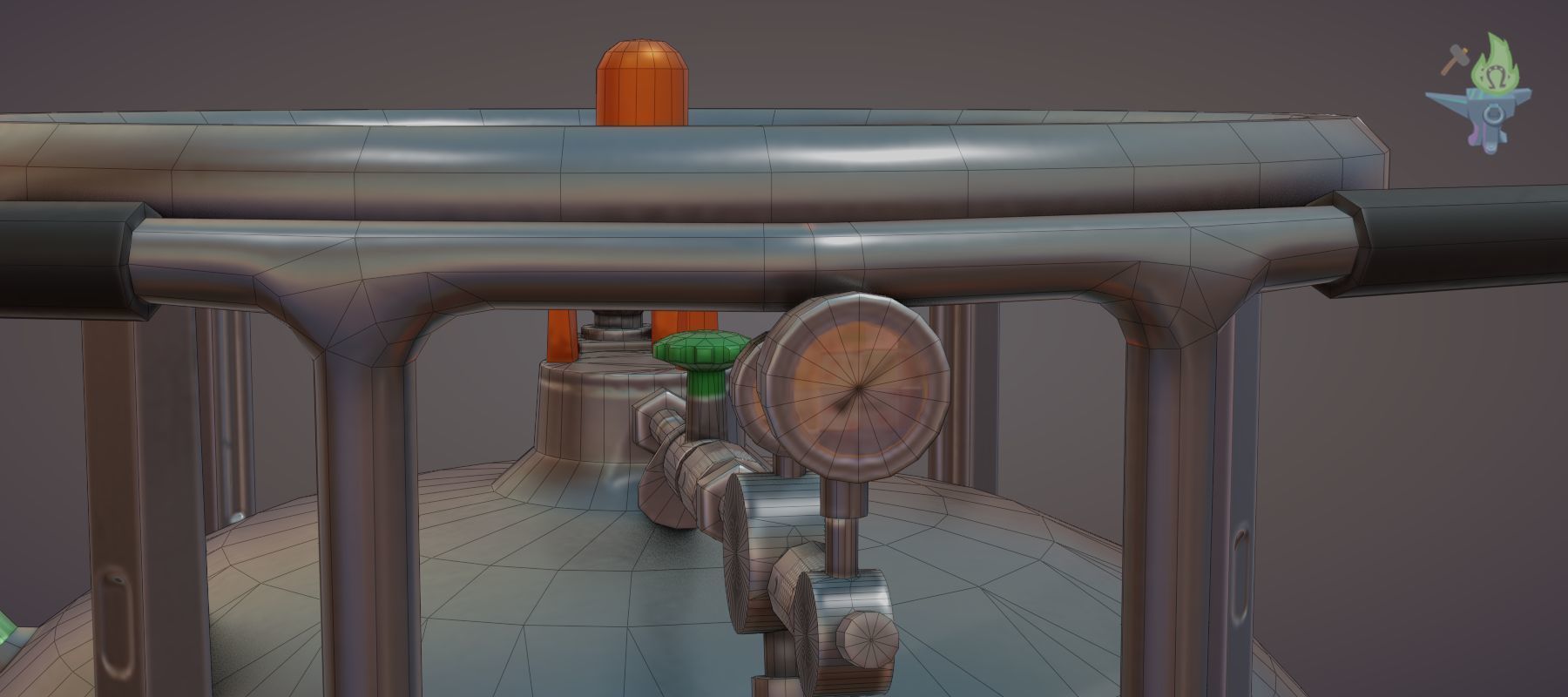 Gas tank Low-poly 3D model_7