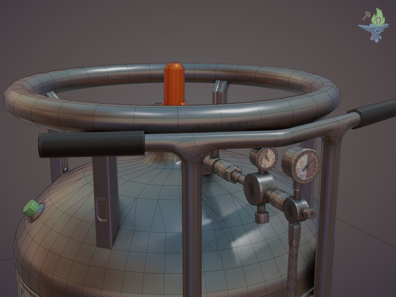 Gas tank Low-poly 3D model_35