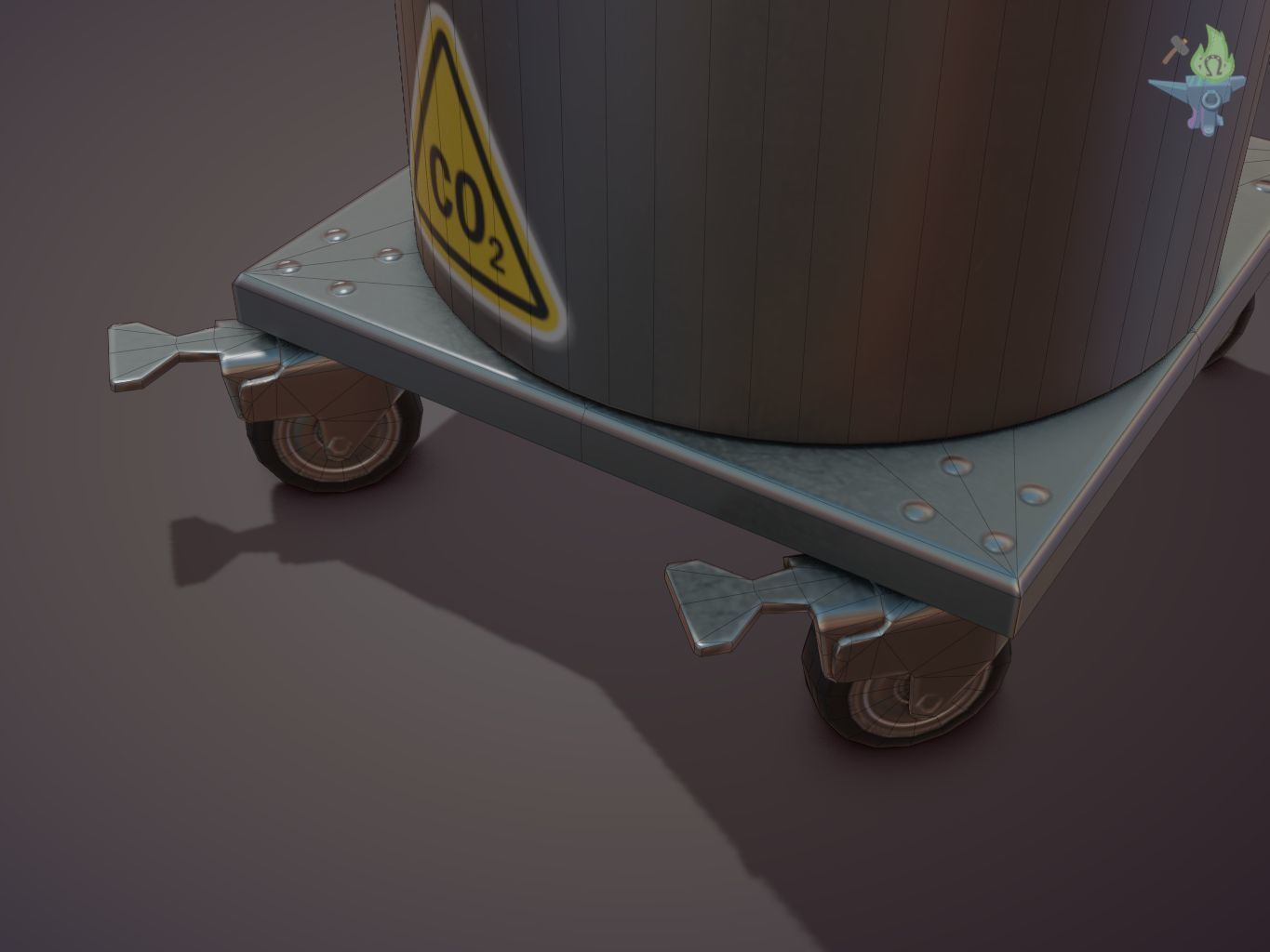 Gas tank Low-poly 3D model_11