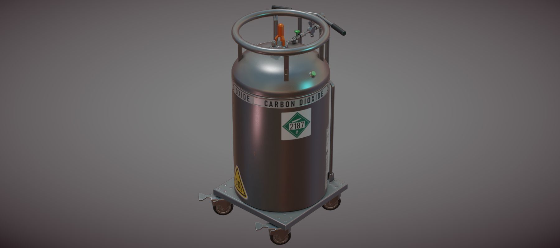 Gas tank Low-poly 3D model_14