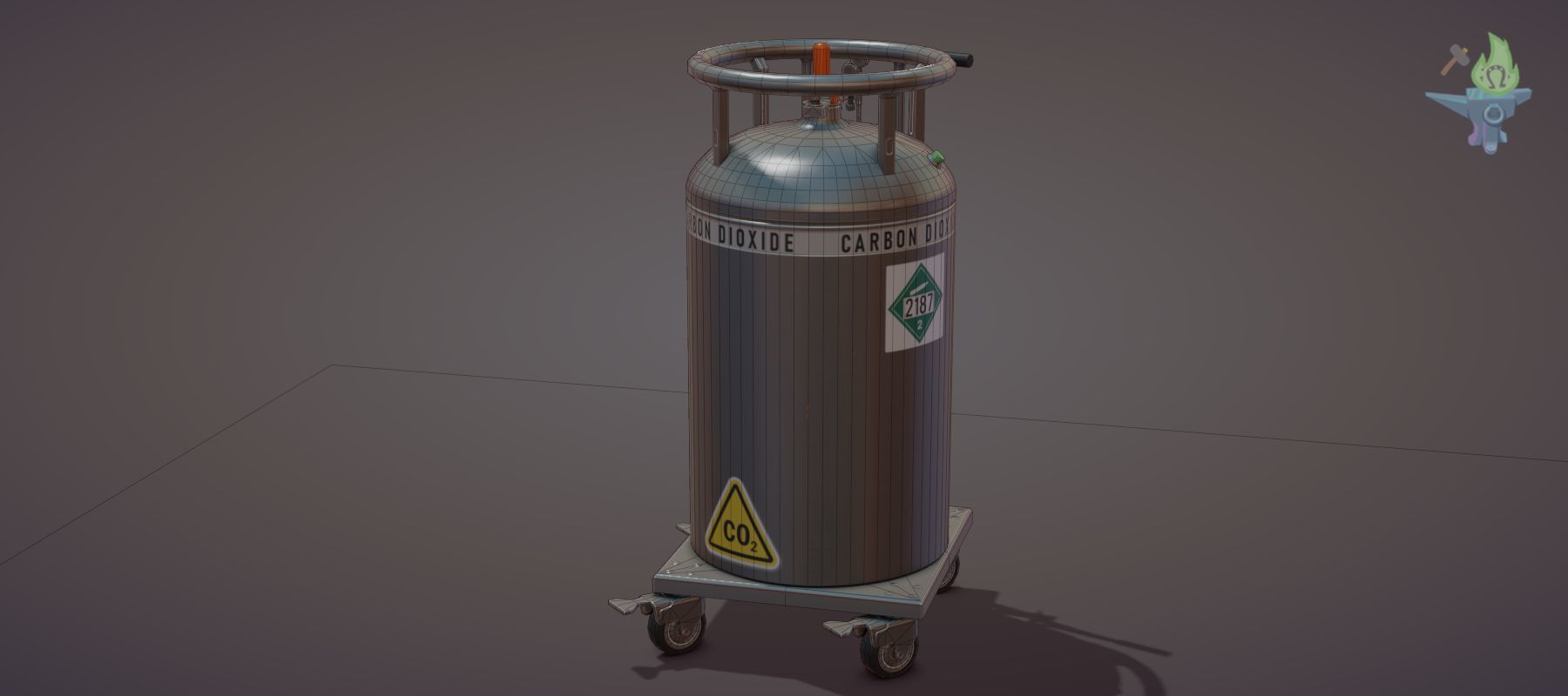 Gas tank Low-poly 3D model_1