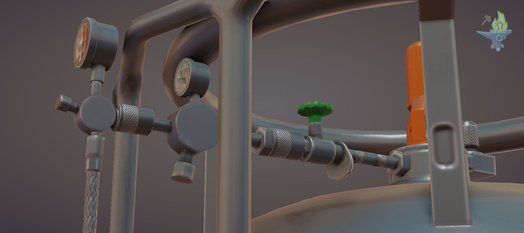 Gas tank Low-poly 3D model_12