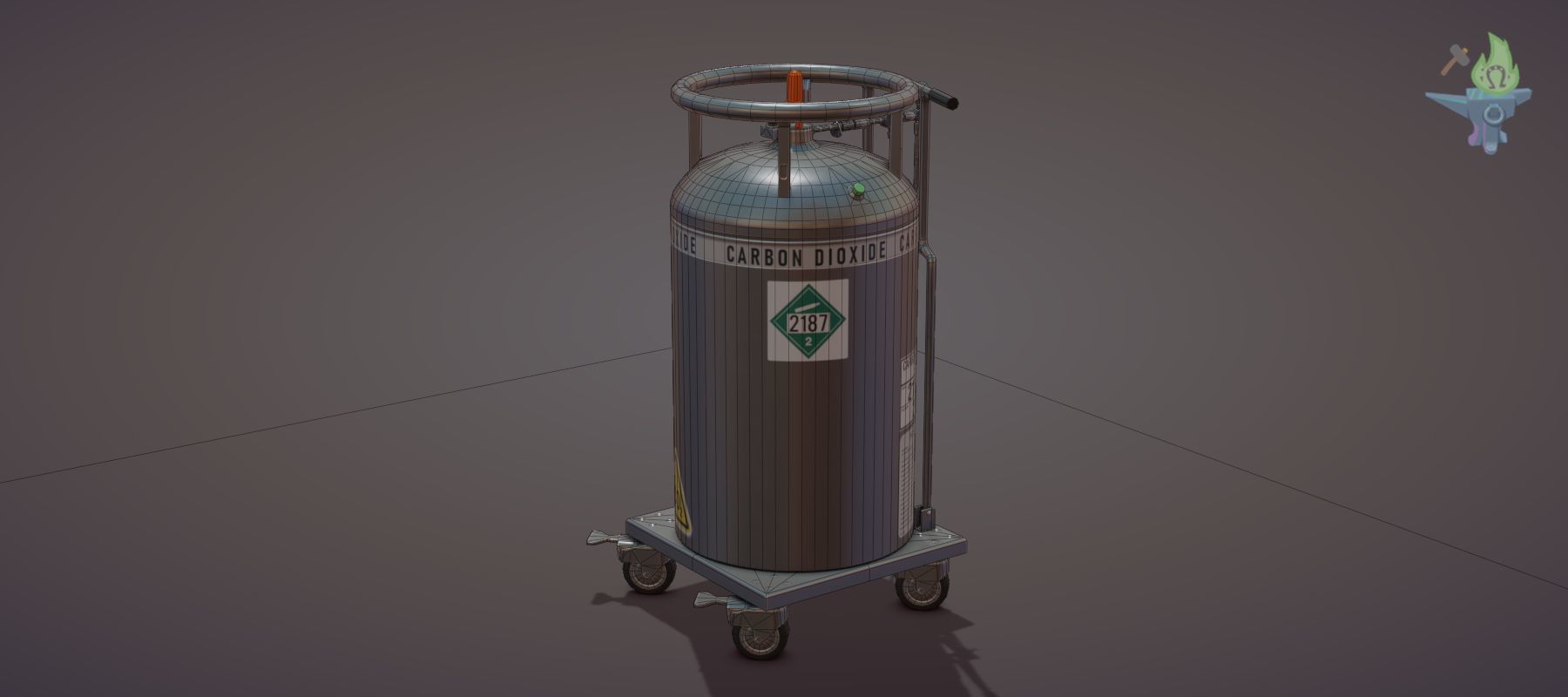 Gas tank Low-poly 3D model_3