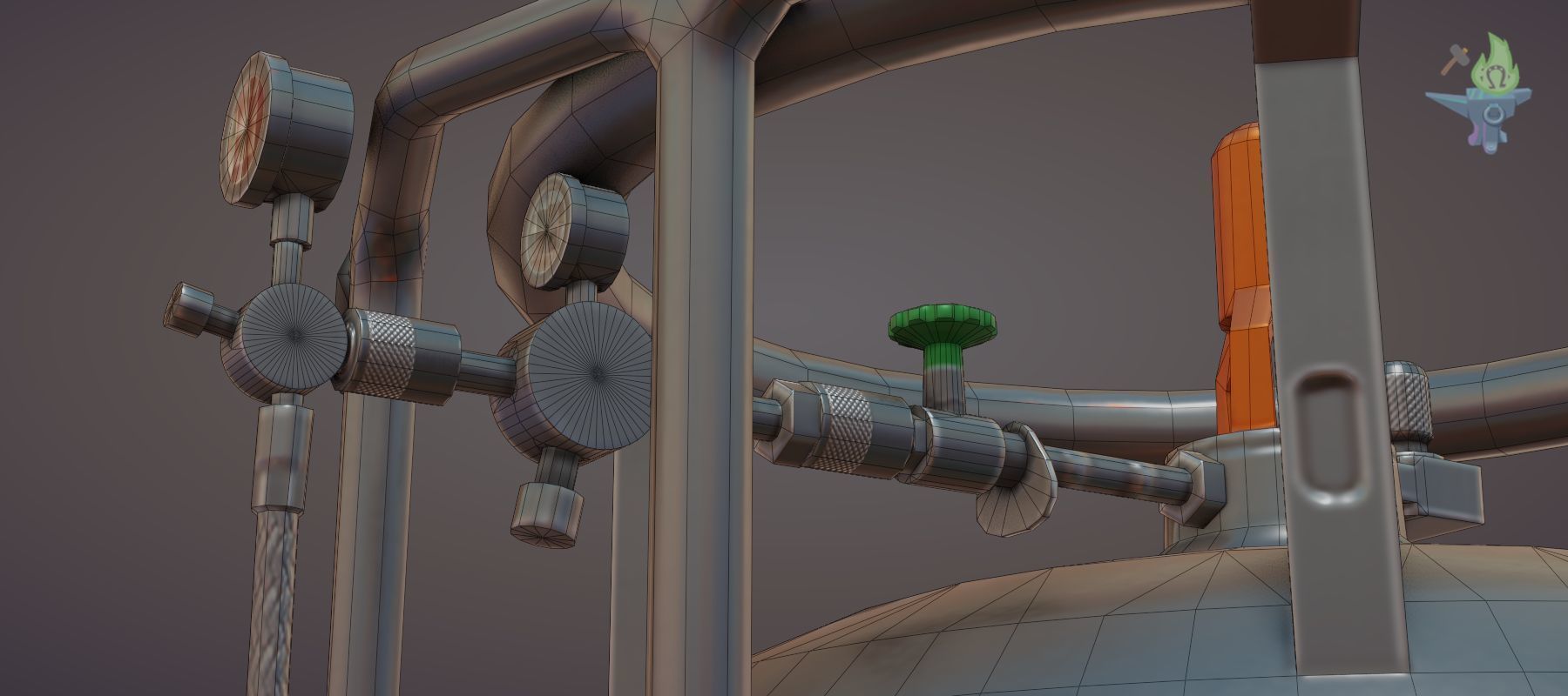 Gas tank Low-poly 3D model_13