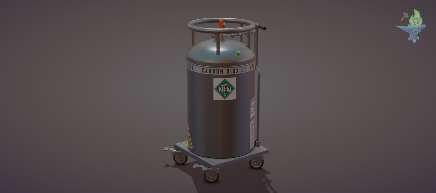 Gas tank Low-poly 3D model_2