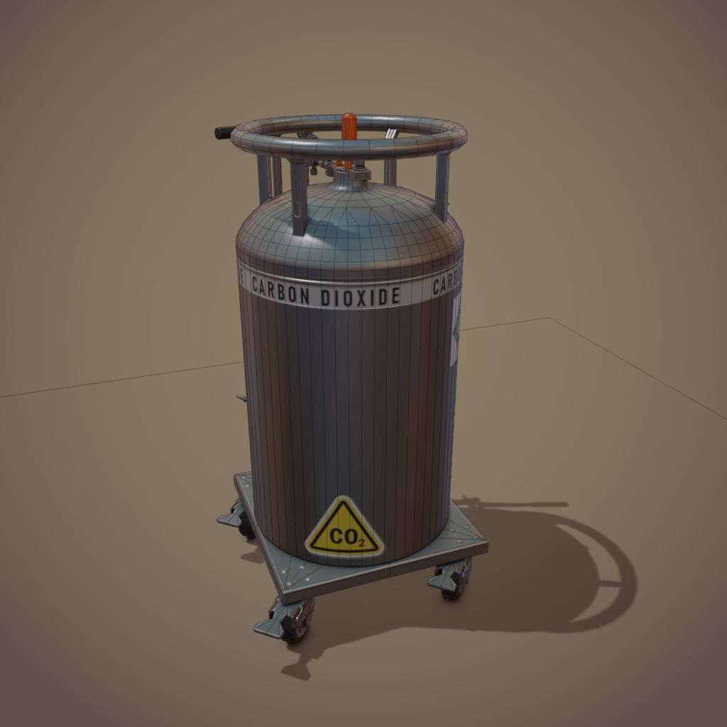 Gas tank Low-poly 3D model_32