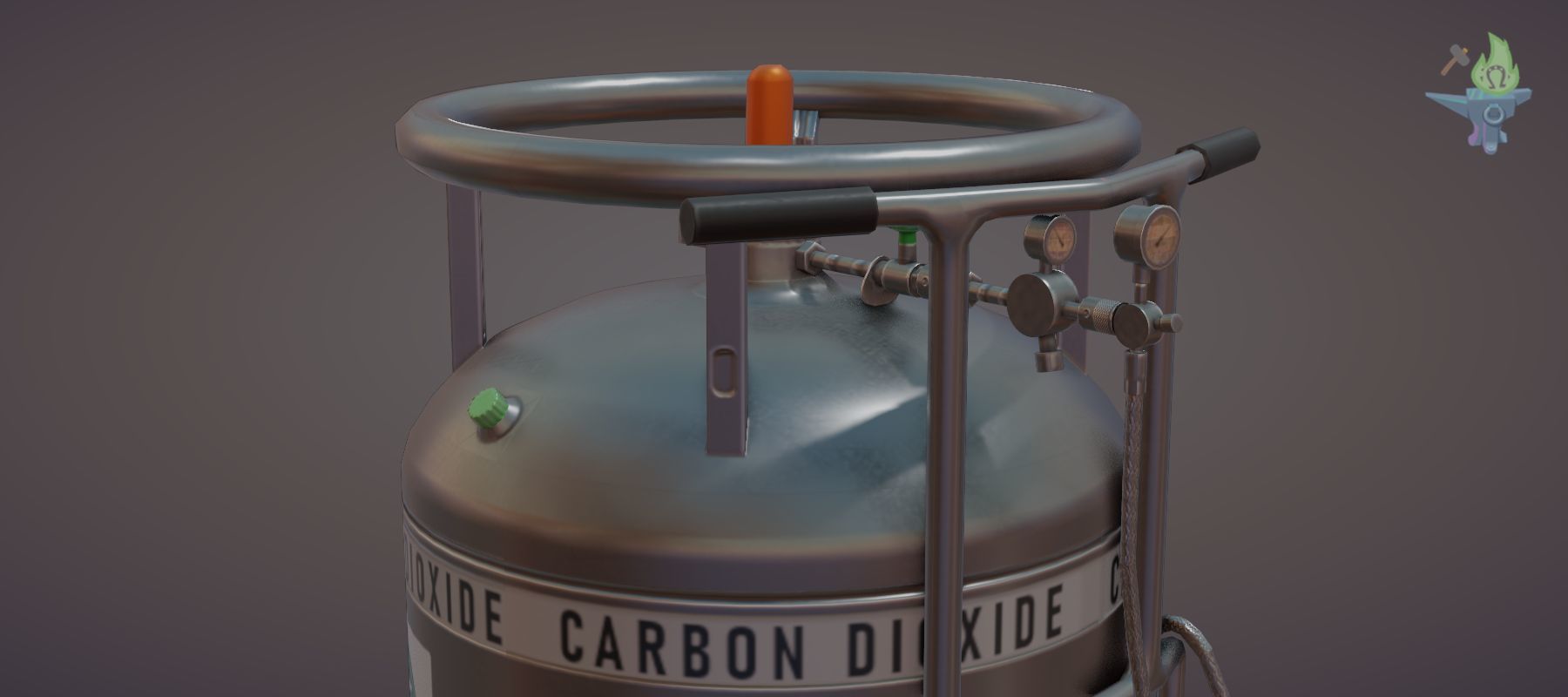 Gas tank Low-poly 3D model_4