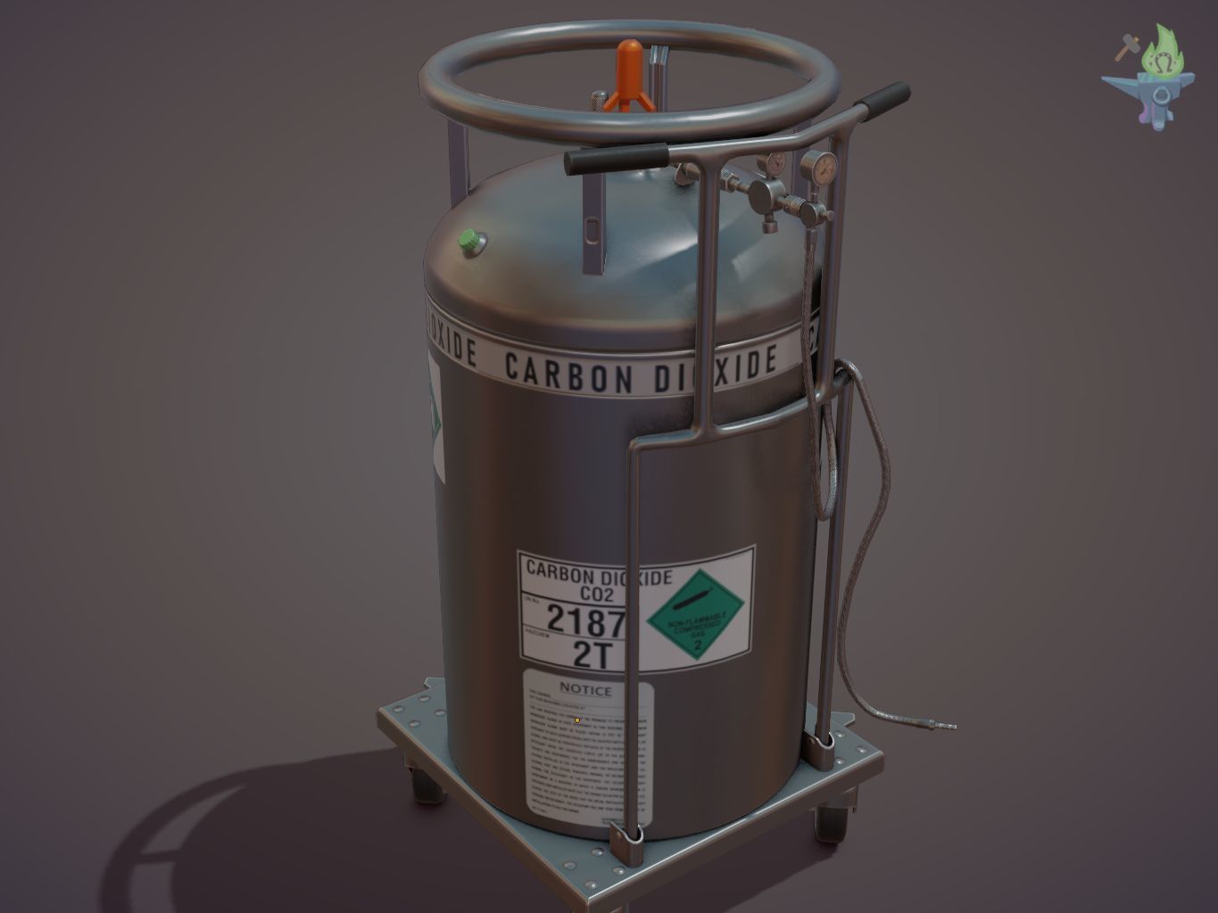 Gas tank Low-poly 3D model_21