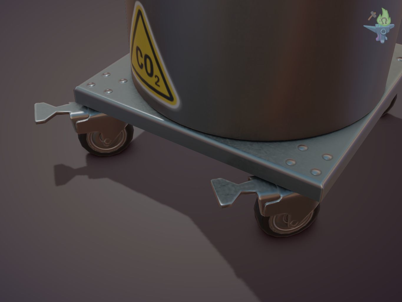 Gas tank Low-poly 3D model_10