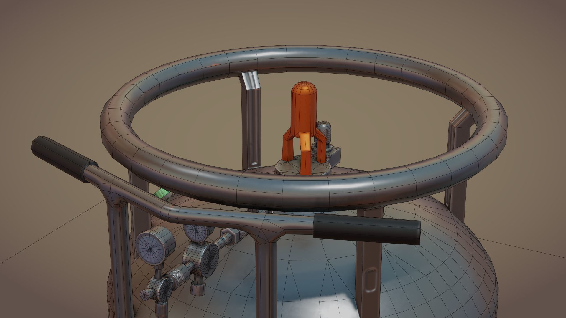 Gas tank Low-poly 3D model_26