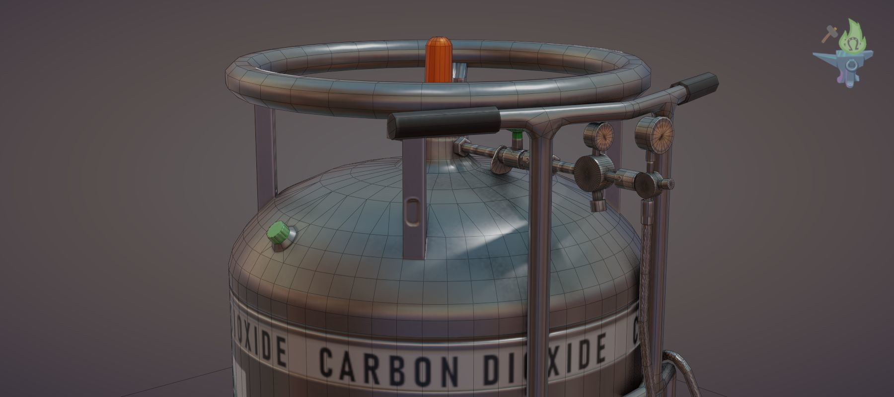 Gas tank Low-poly 3D model_5