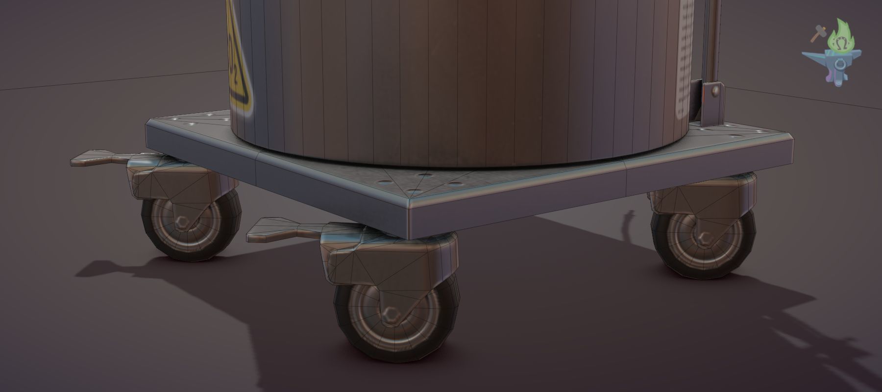 Gas tank Low-poly 3D model_9