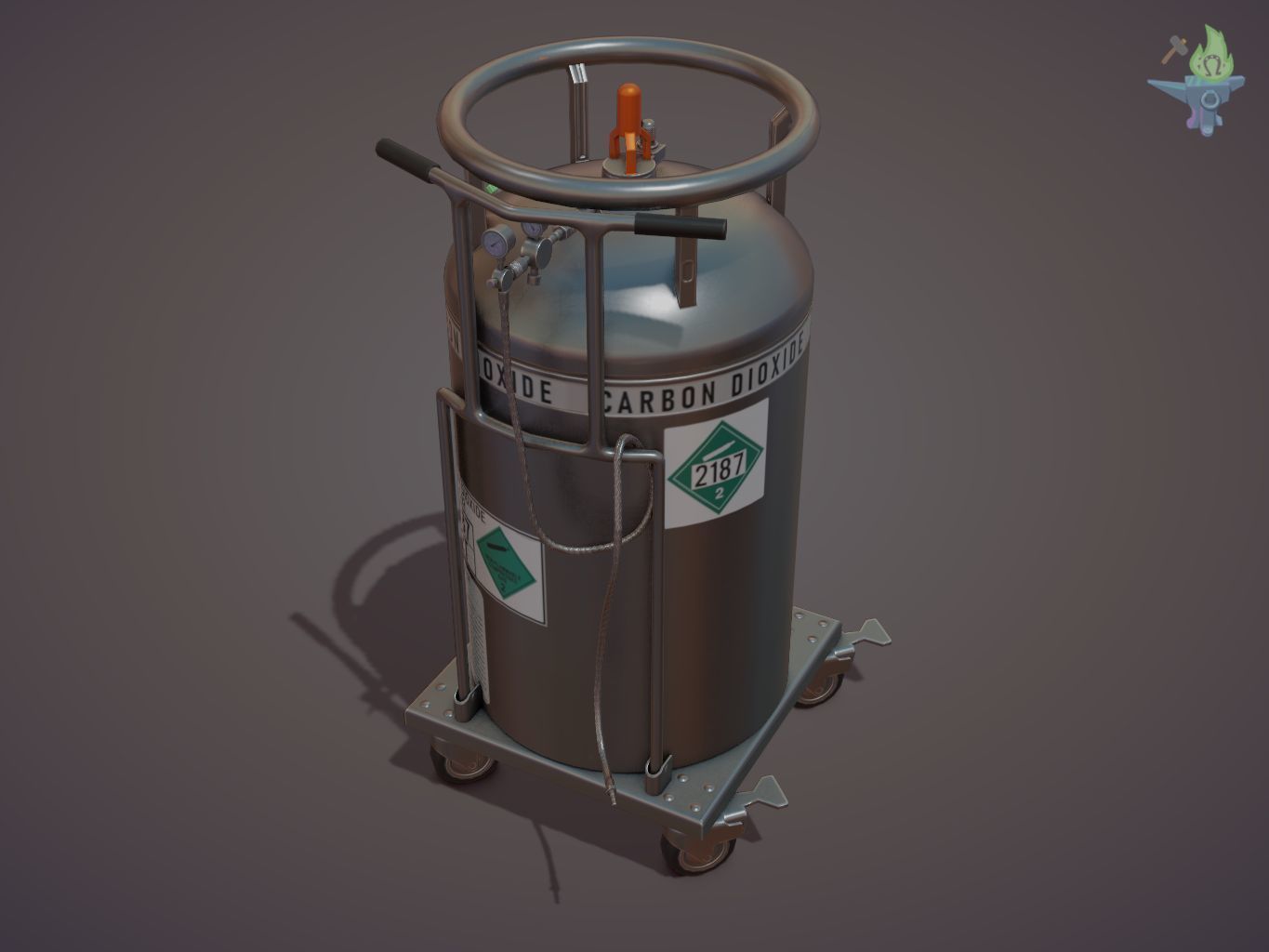 Gas tank Low-poly 3D model_17