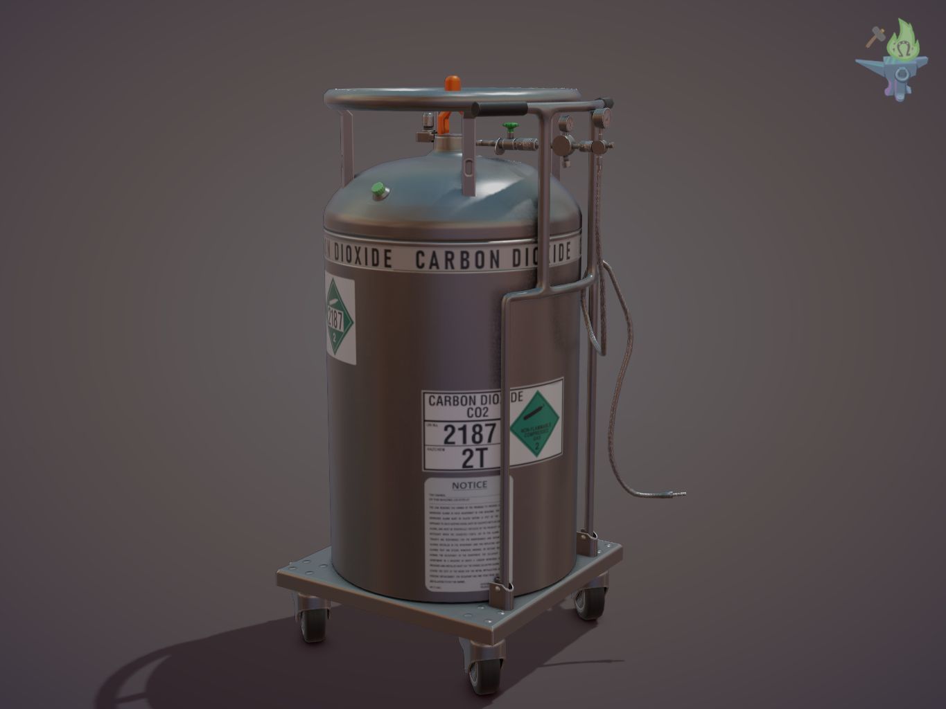 Gas tank Low-poly 3D model_37