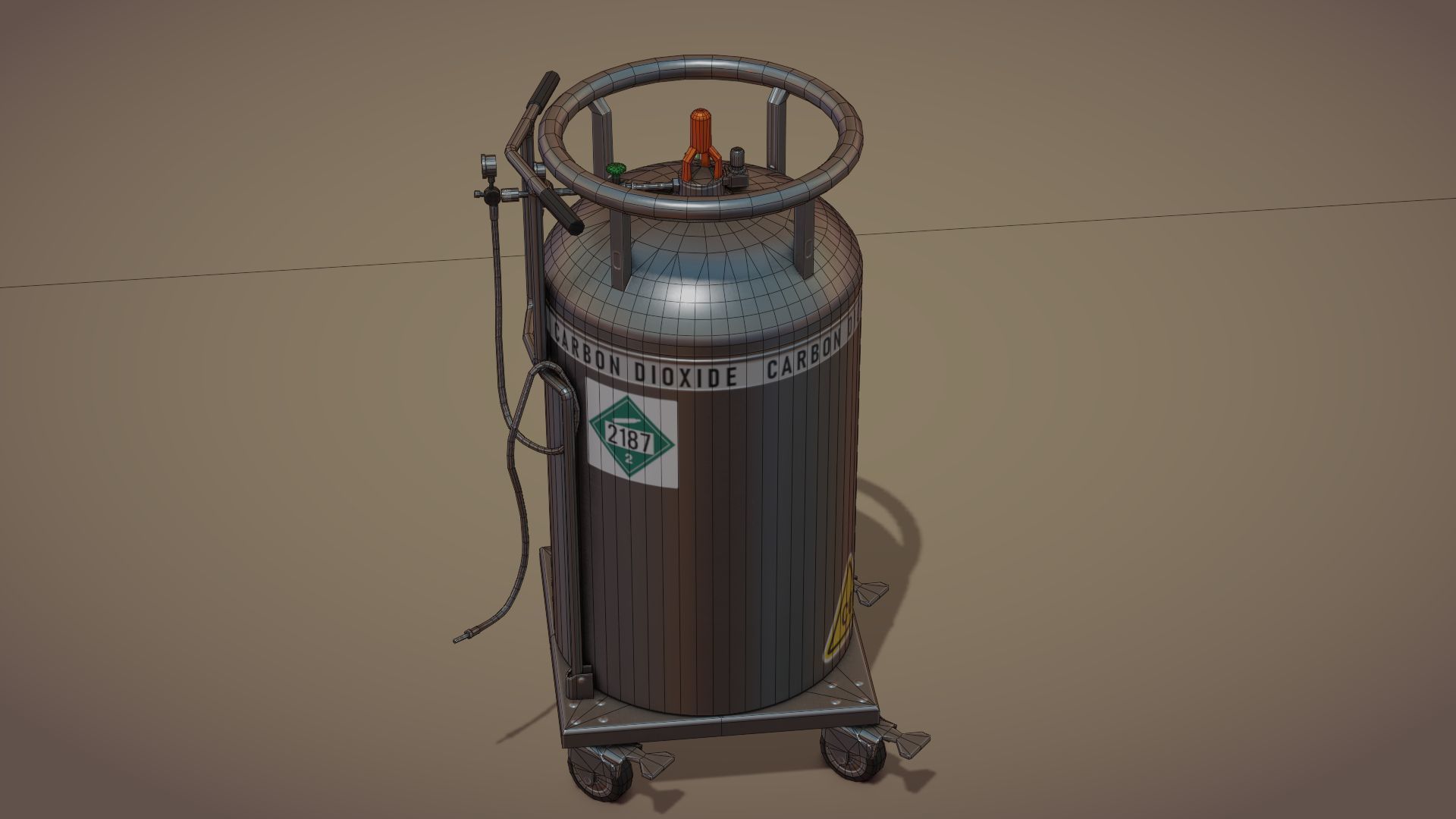 Gas tank Low-poly 3D model_24