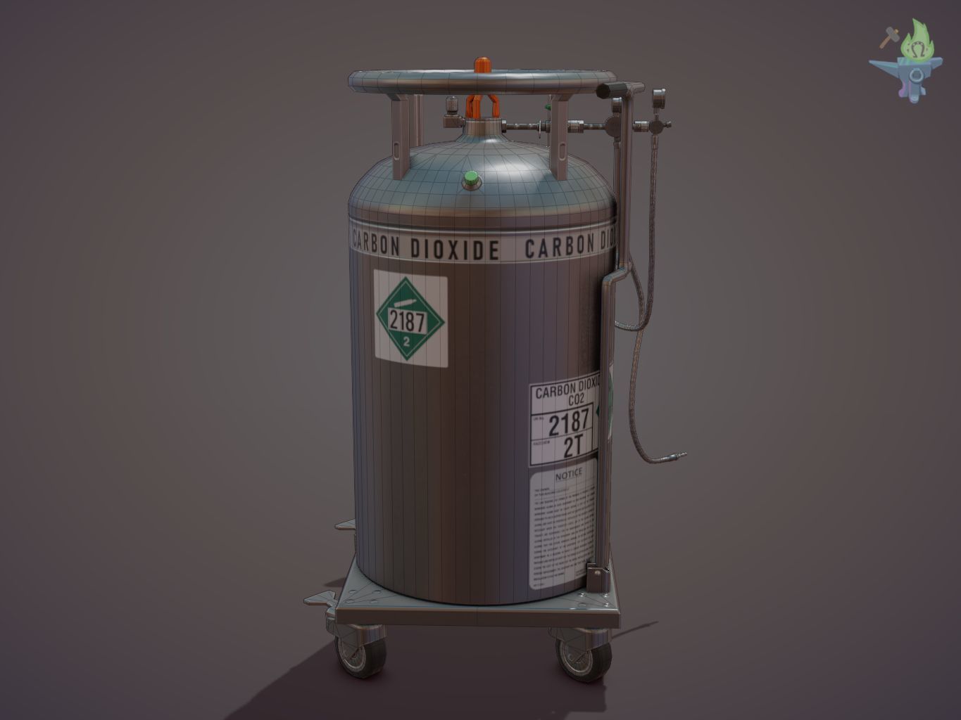 Gas tank Low-poly 3D model_19