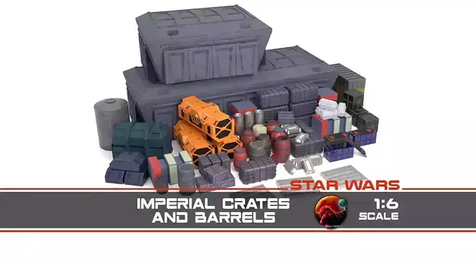 Imperial Crates and boxes Collection 1-6 scale Hottoys  