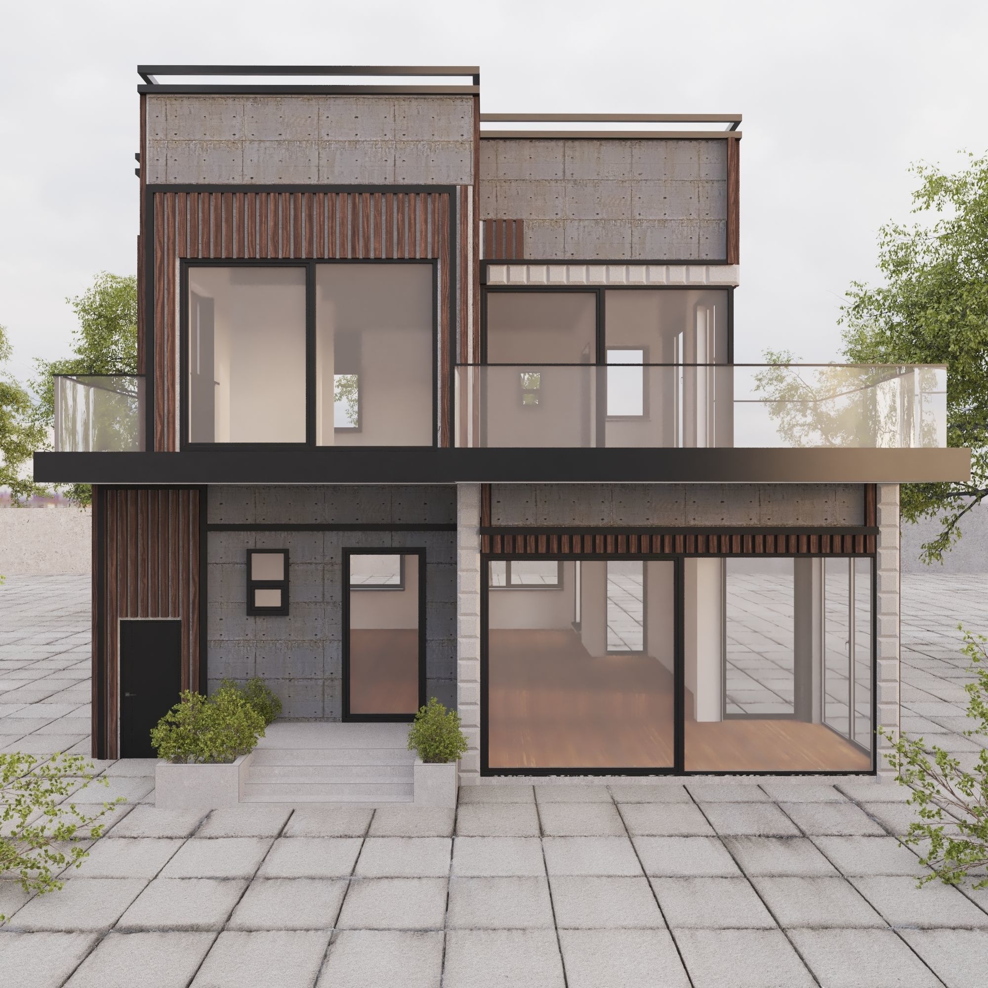 exterior villa 3D model_3