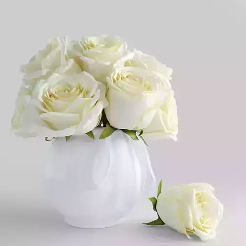 Bouquet of white roses 3D model