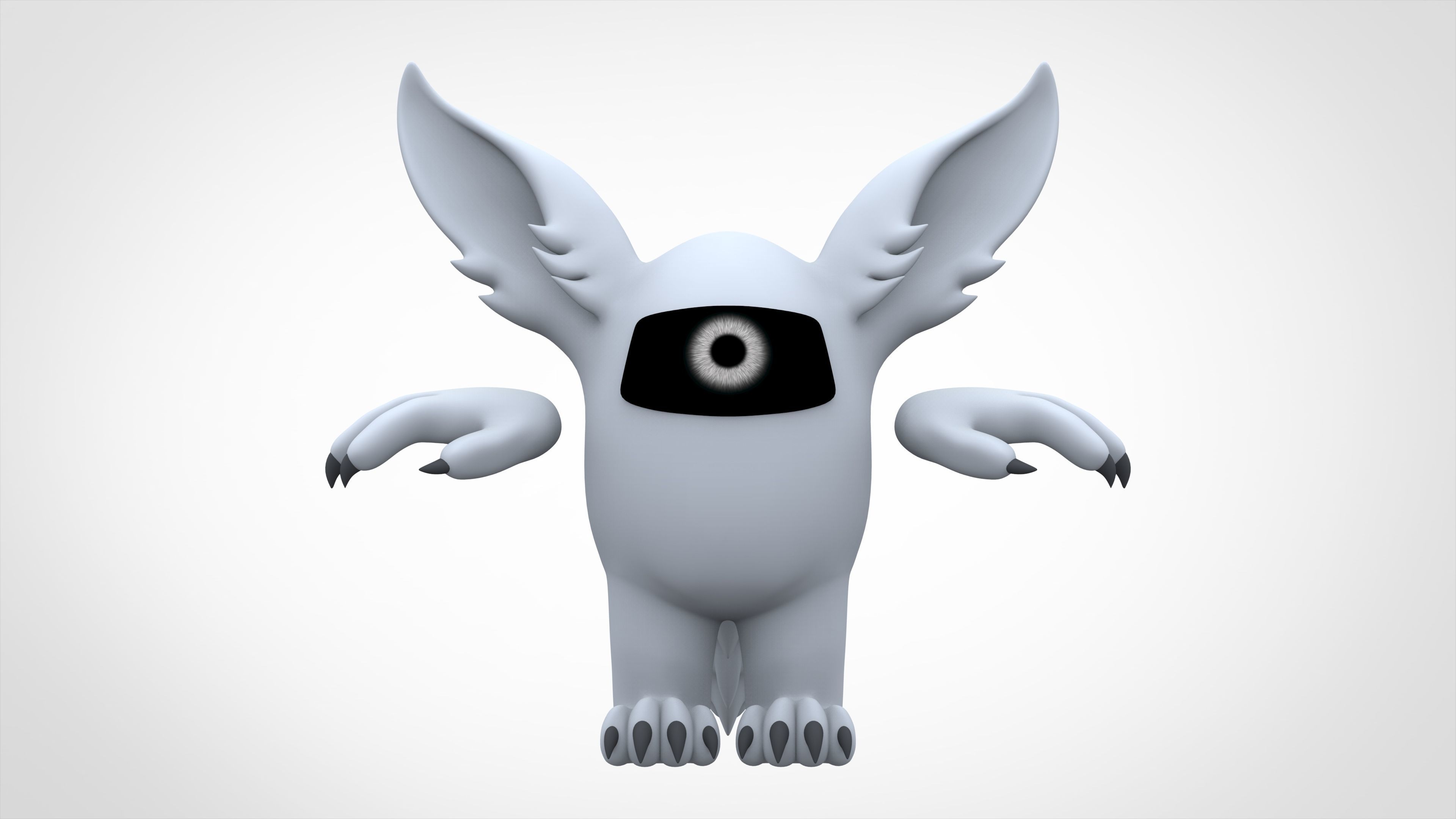 Among Us White Werewolf Low-poly 3D model_1