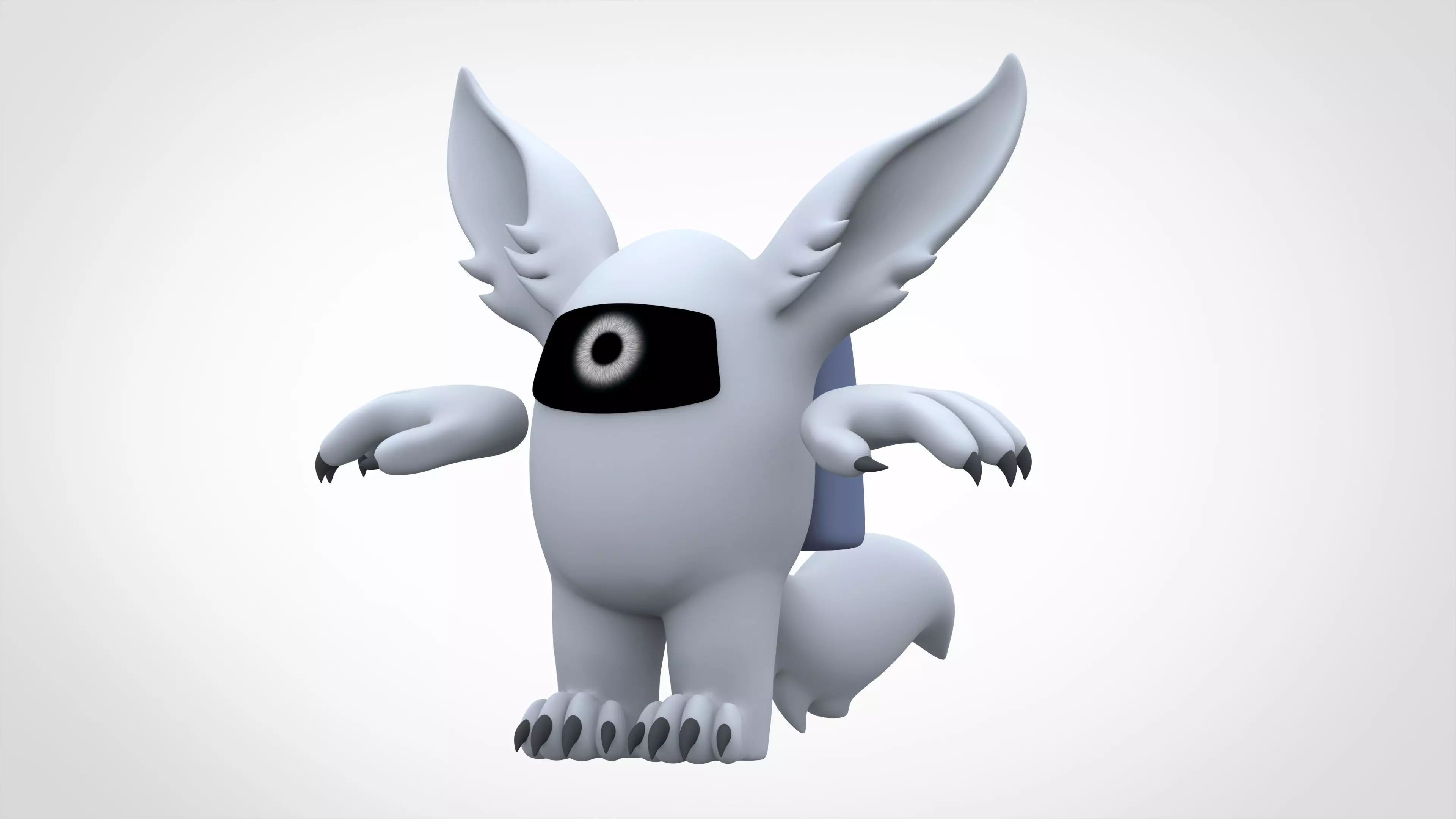 Among Us White Werewolf Low-poly 3D model_0