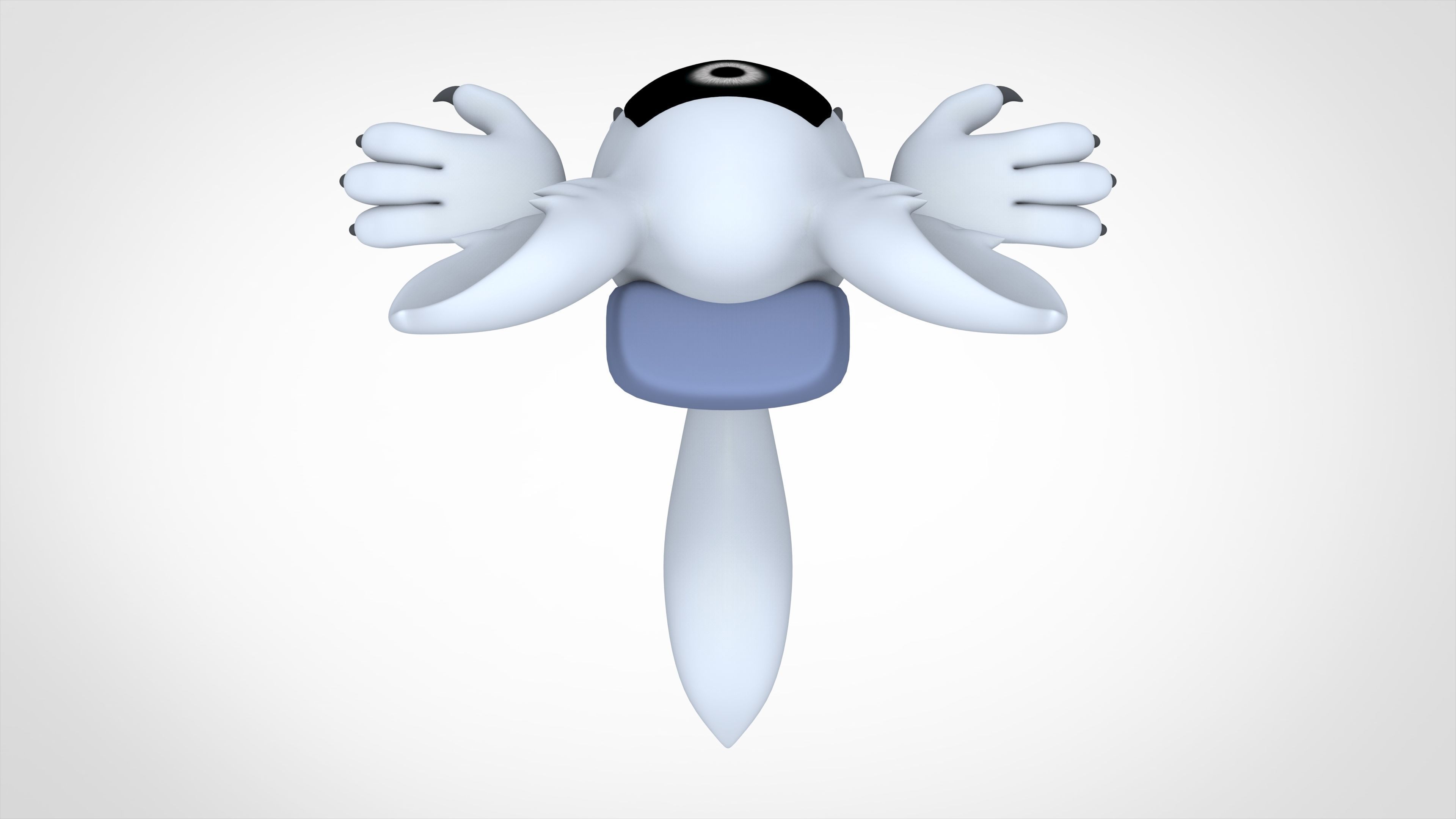 Among Us White Werewolf Low-poly 3D model_4