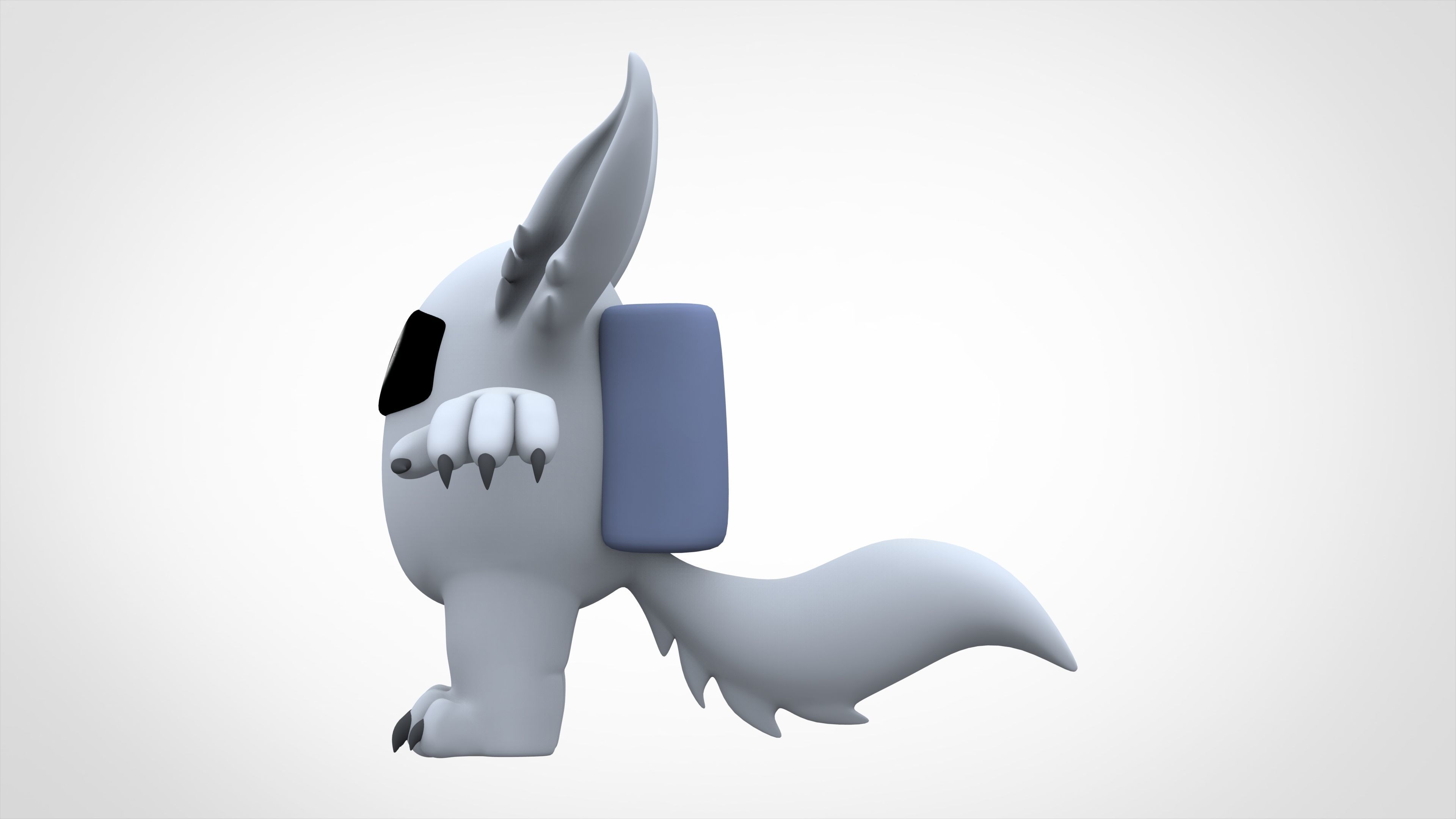 Among Us White Werewolf Low-poly 3D model_2