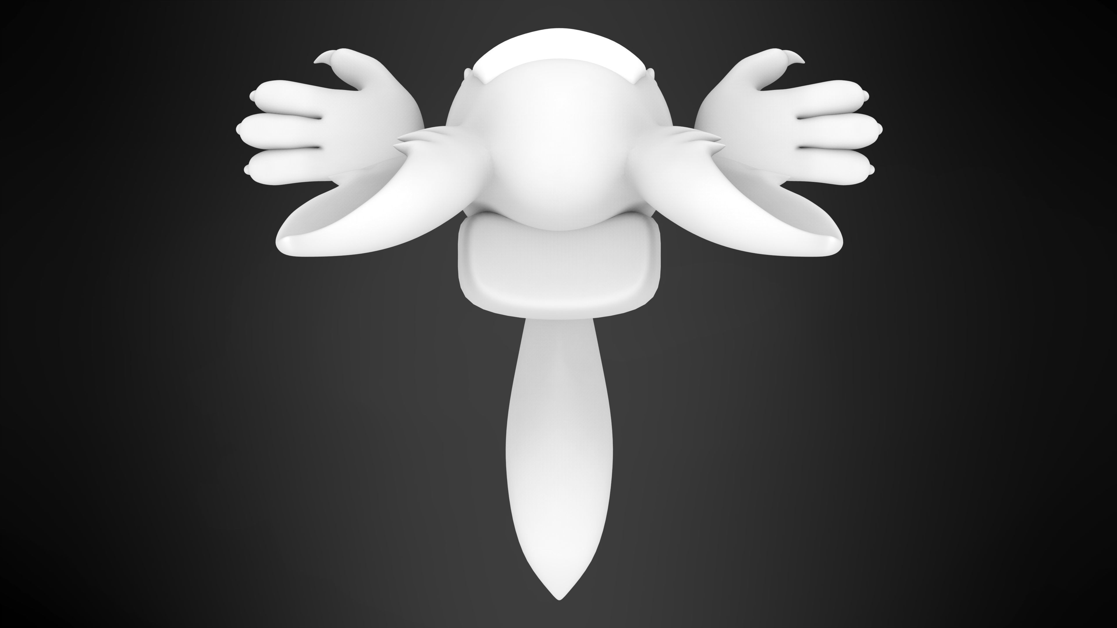 Among Us White Werewolf Low-poly 3D model_14